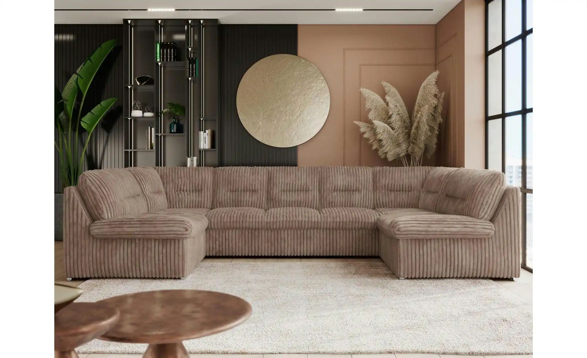 Thumbnail - Wohnlandschaft mit Schlaffunktion Comodo ¦ braun ¦ Maße (cm): B: 340 H: 93 Polstermöbel > Sofas > Schlafsofas - Höffner