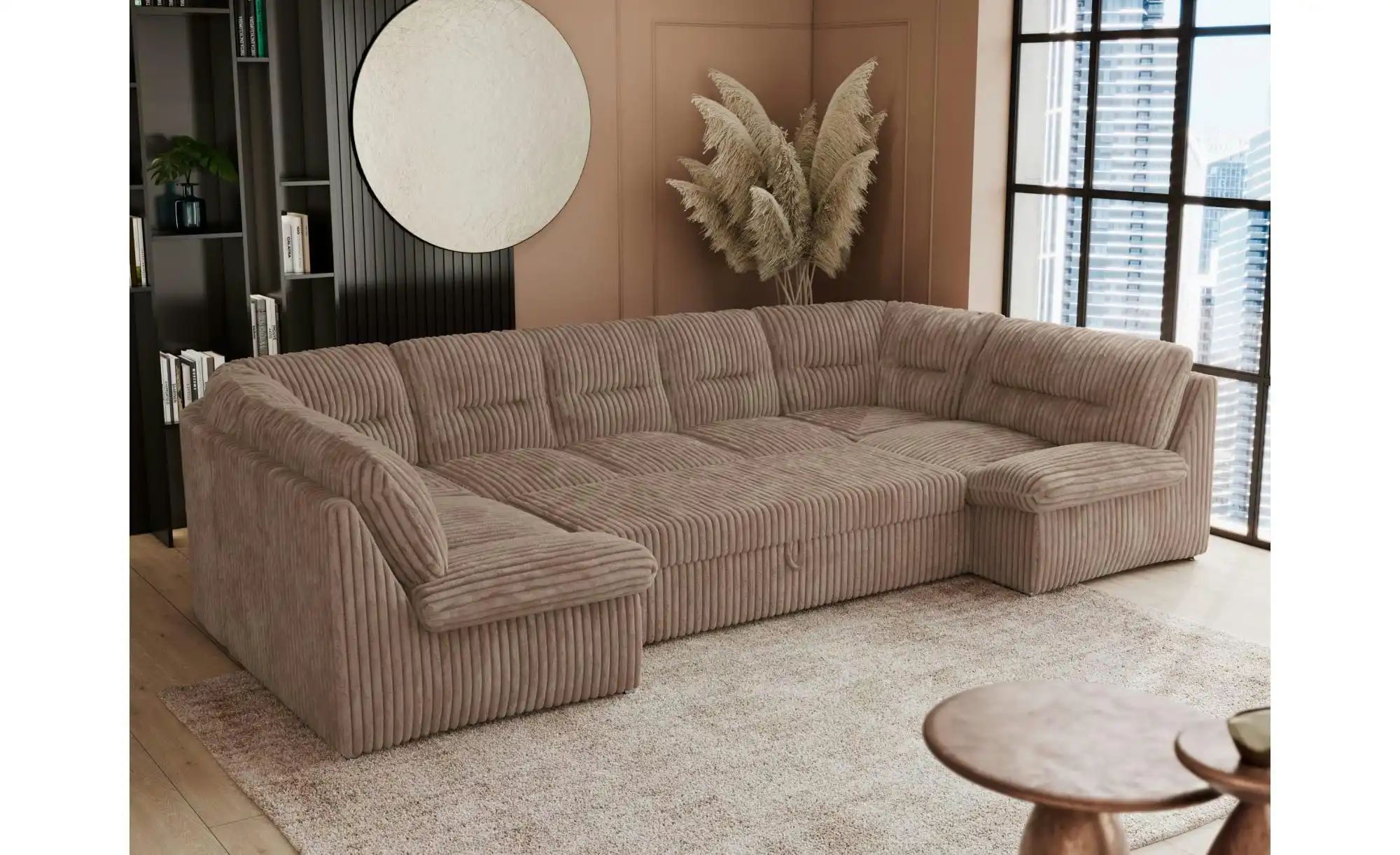 Thumbnail - Wohnlandschaft mit Schlaffunktion Comodo ¦ braun ¦ Maße (cm): B: 340 H: 93 Polstermöbel > Sofas > Schlafsofas - Höffner