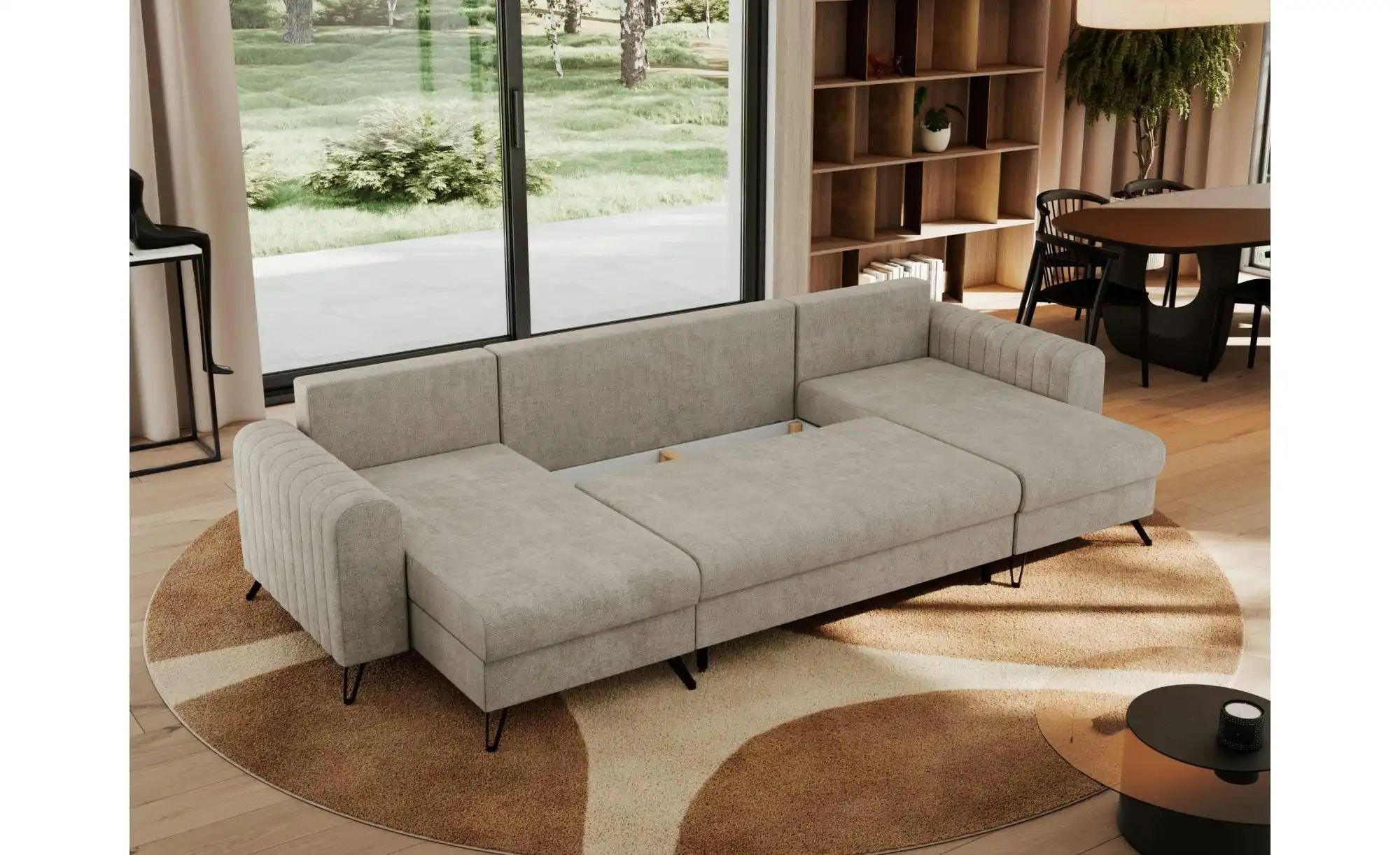 Wohnlandschaft Beige   ¦ beige ¦ Maße (cm): B: 312 H: 90 Polstermöbel > Sof günstig online kaufen