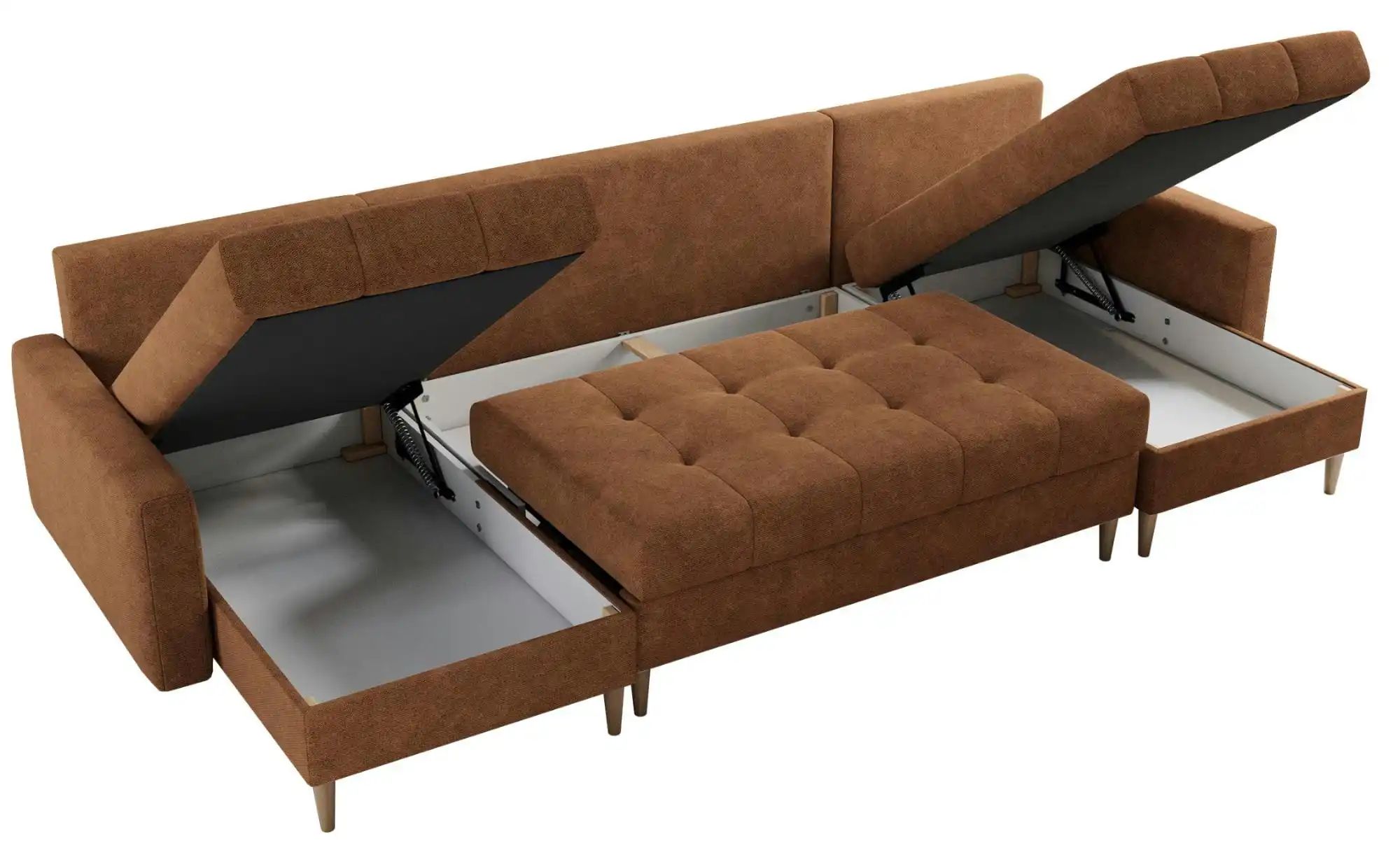 Wohnlandschaft mit Schlaffunktion Astra ¦ orange ¦ Maße (cm): B: 290 H: 75 günstig online kaufen