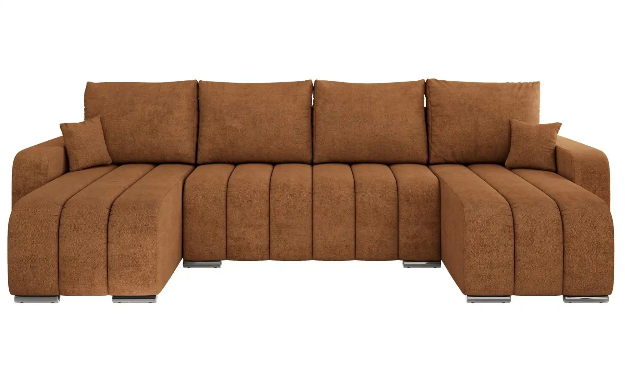 Wohnlandschaft mit Schlaffunktion Kirasso ¦ orange ¦ Maße (cm): B: 320 H: 86 Polstermöbel > Sofas > Wohnlandschaften - Höffner