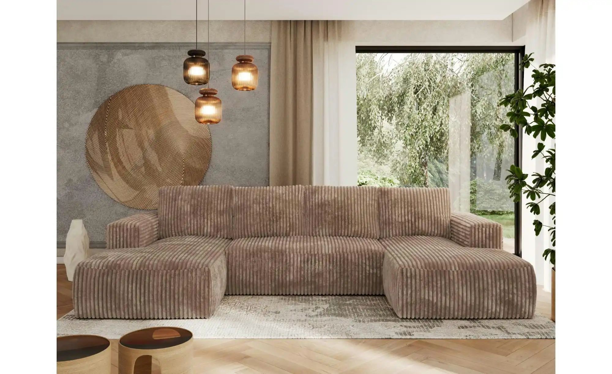 Wohnlandschaft mit Schlaffunktion Trentino ¦ braun ¦ Maße (cm): B: 334 H: 9 günstig online kaufen