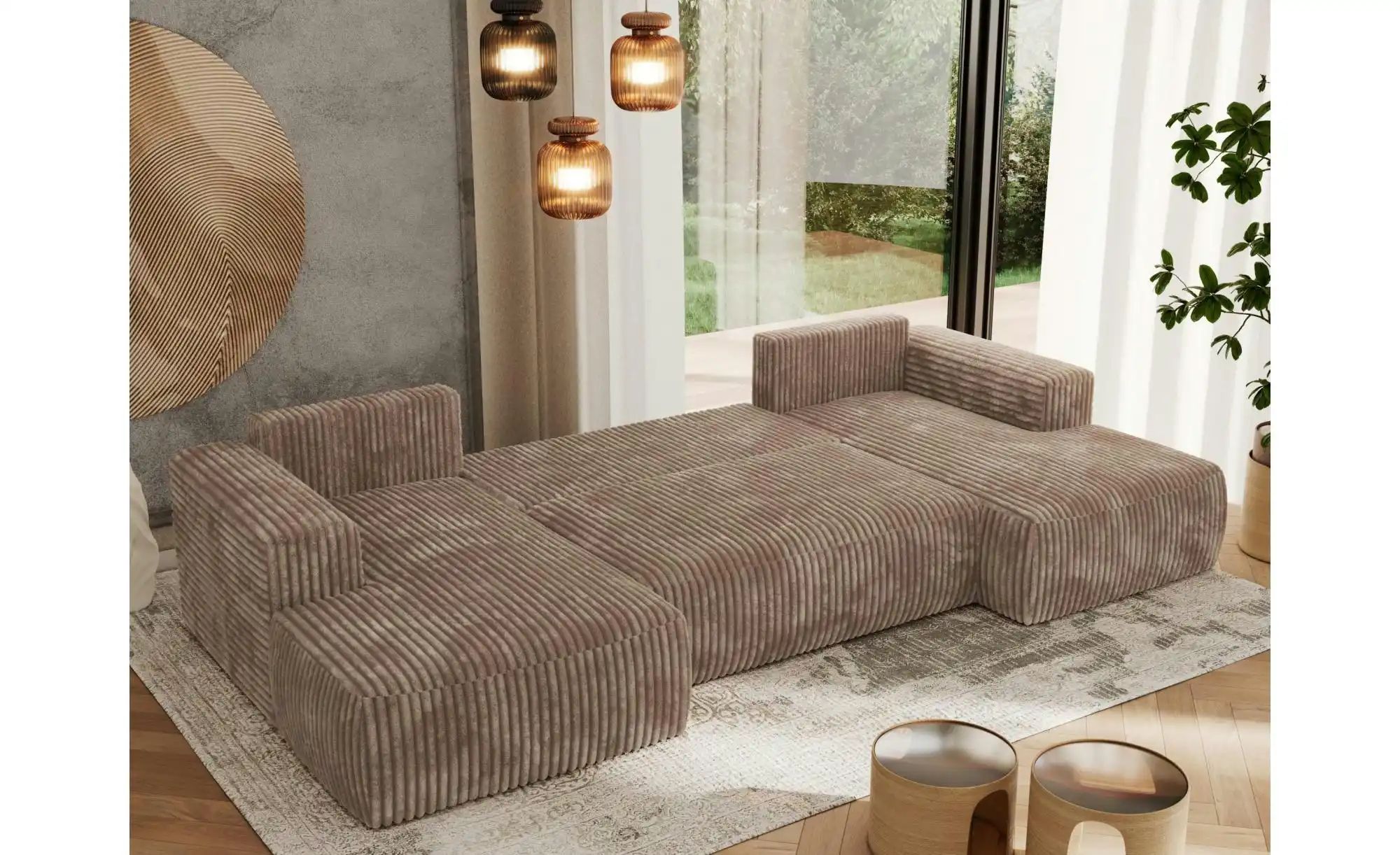 Thumbnail - Wohnlandschaft mit Schlaffunktion Trentino ¦ braun ¦ Maße (cm): B: 334 H: 91 Polstermöbel > Sofas > Wohnlandschaften - H...