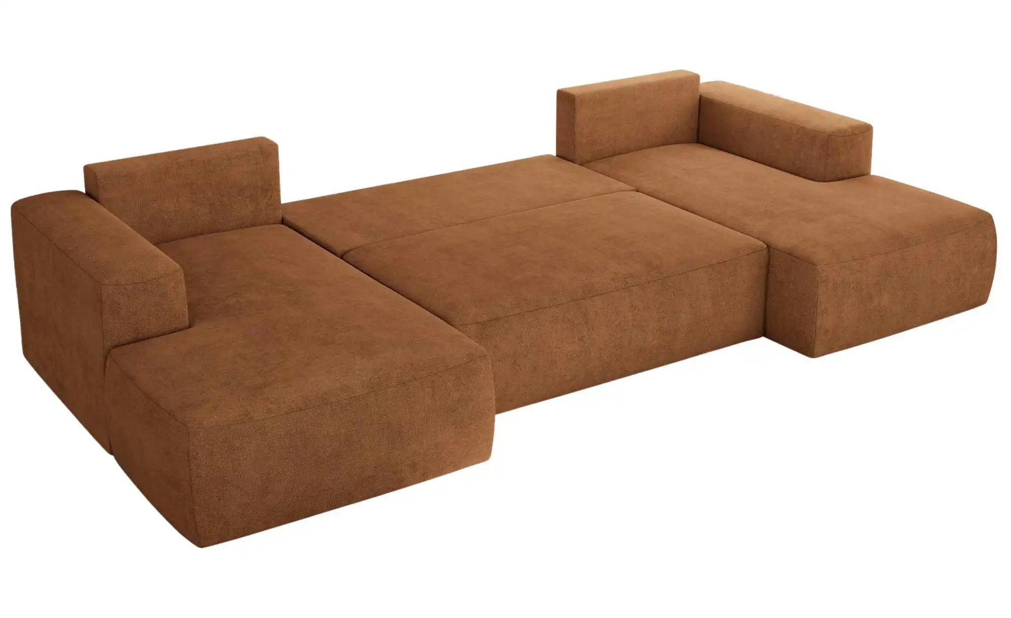 Wohnlandschaft mit Schlaffunktion Trentino ¦ orange ¦ Maße (cm): B: 334 H: günstig online kaufen