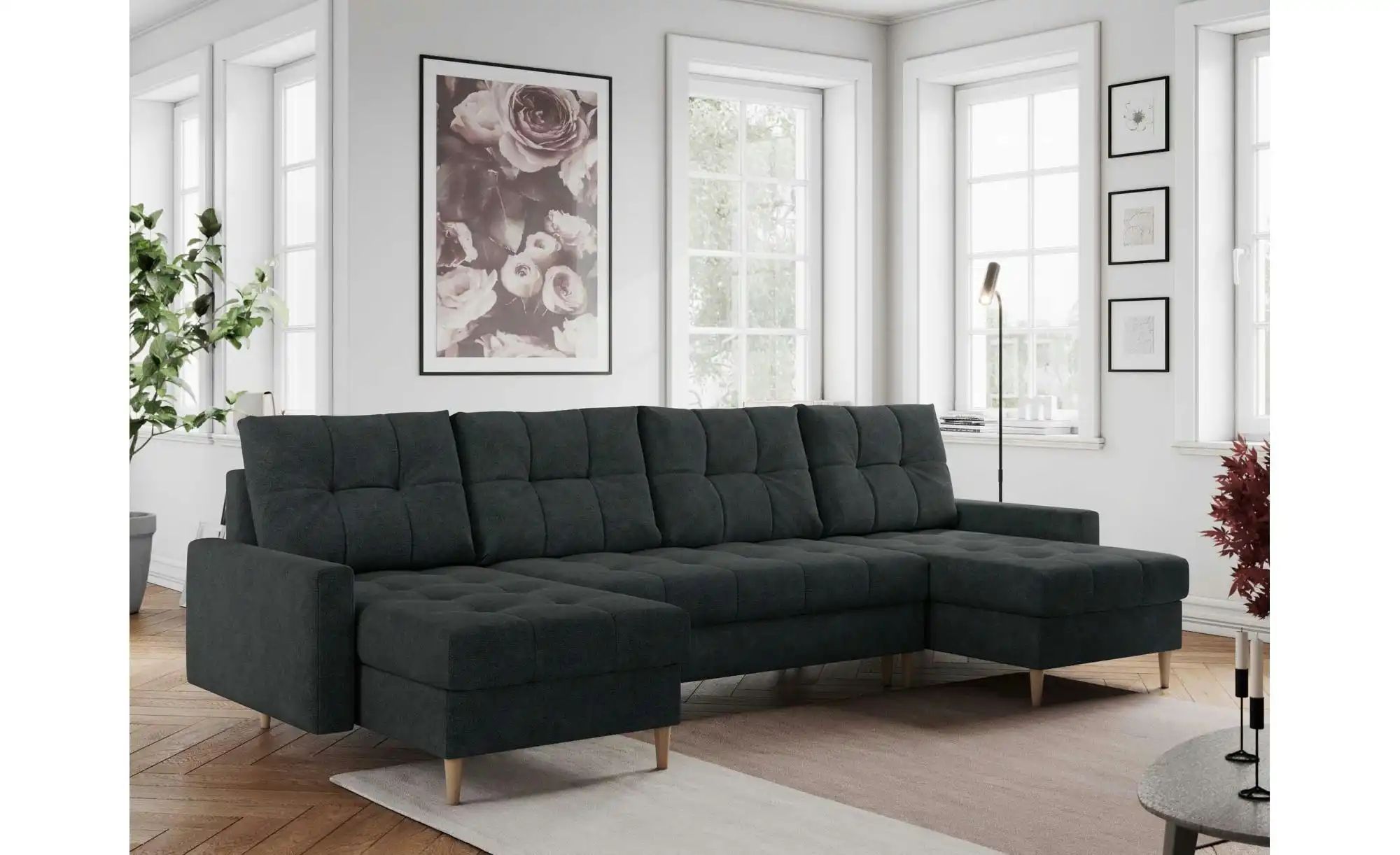 Wohnlandschaft mit Schlaffunktion Astra ¦ grau ¦ Maße (cm): B: 290 H: 75 Po günstig online kaufen