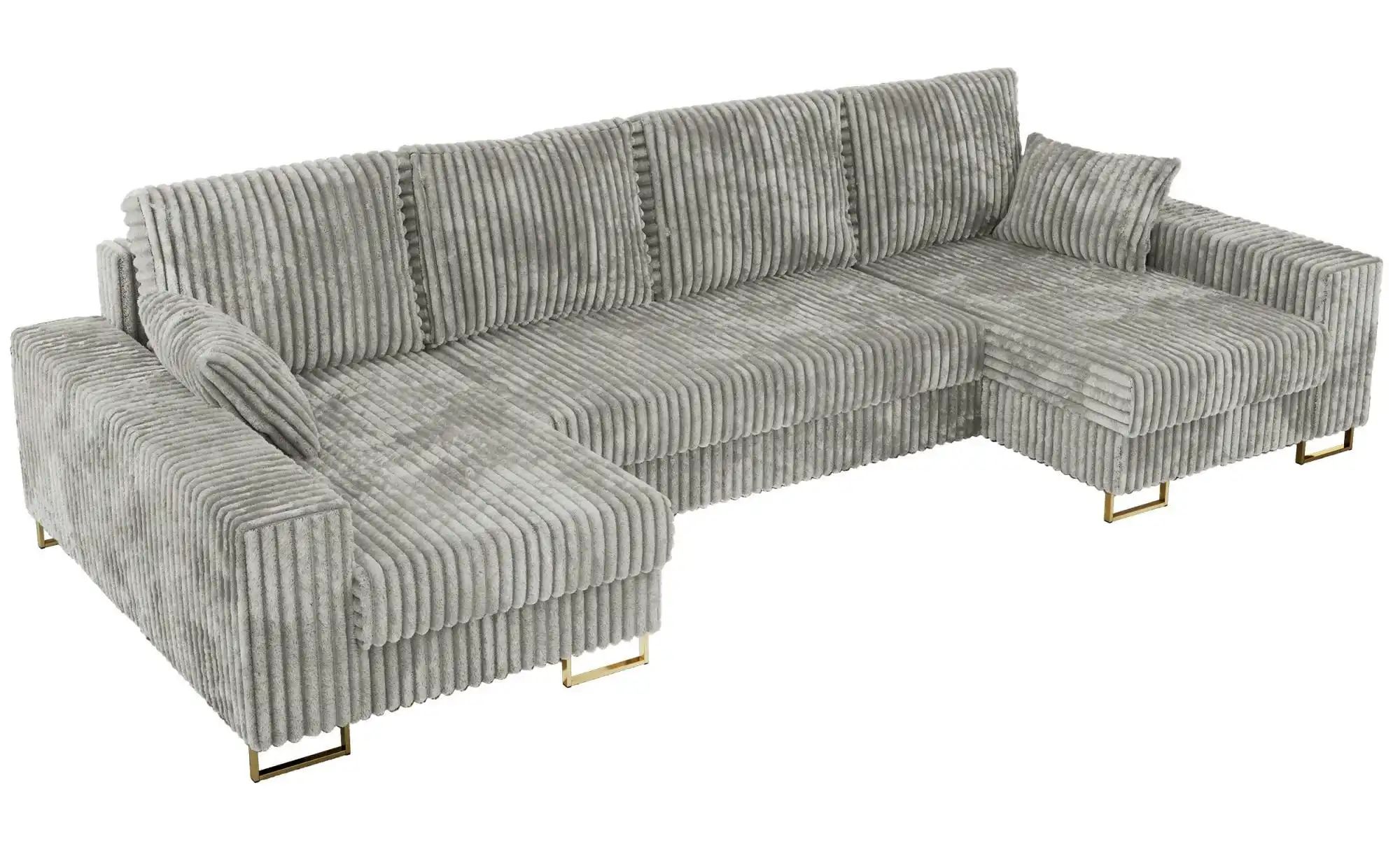 Thumbnail - Wohnlandschaft mit Schlaffunktion Dorain ¦ silber ¦ Maße (cm): B: 312 H: 95 Polstermöbel > Sofas > Schlafsofas - Höffner