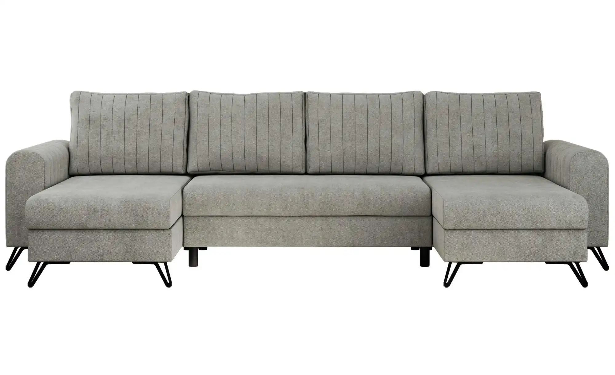 Wohnlandschaft Hellgrau   ¦ silber ¦ Maße (cm): B: 312 H: 90 Polstermöbel > günstig online kaufen