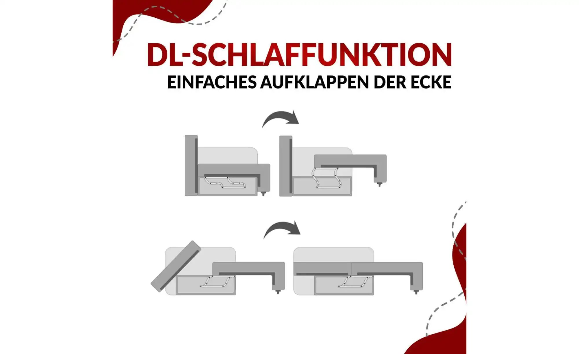 Thumbnail - Wohnlandschaft mit Schlaffunktion Dorain ¦ grün ¦ Maße (cm): B: 312 H: 95 Polstermöbel > Sofas > Schlafsofas - Höffner