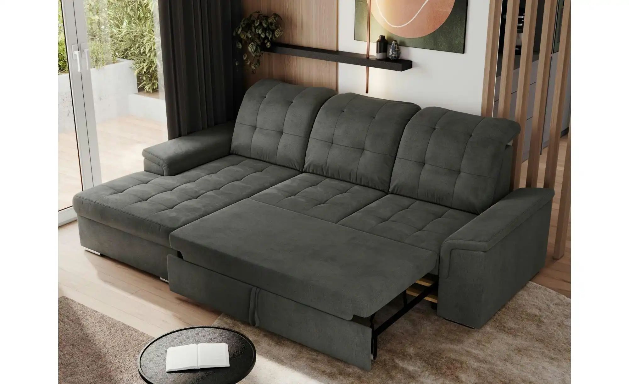 Ecksofa mit Schlaffunktion Madrito ¦ grau ¦ Maße (cm): B: 256 H: 89 Polster günstig online kaufen