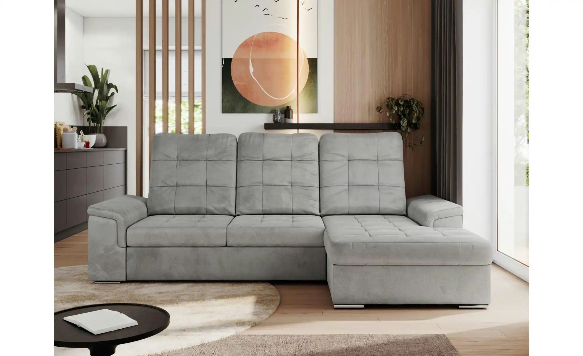 Thumbnail - Ecksofa mit Schlaffunktion Madrito ¦ grau ¦ Maße (cm): B: 256 H: 89 Polstermöbel > Sofas > Ecksofas - Höffner