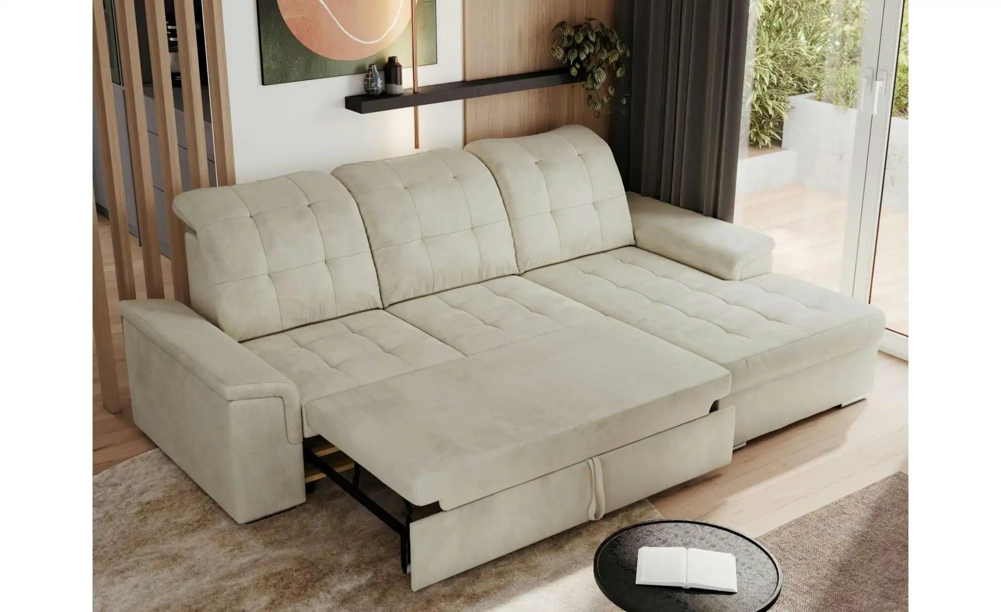 Ecksofa mit Schlaffunktion Madrito ¦ beige ¦ Maße (cm): B: 256 H: 89 Polste günstig online kaufen