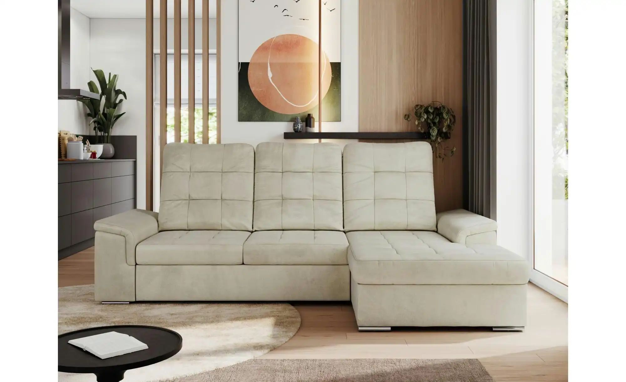 Thumbnail - Ecksofa mit Schlaffunktion Madrito ¦ beige ¦ Maße (cm): B: 256 H: 89 Polstermöbel > Sofas > Ecksofas - Höffner