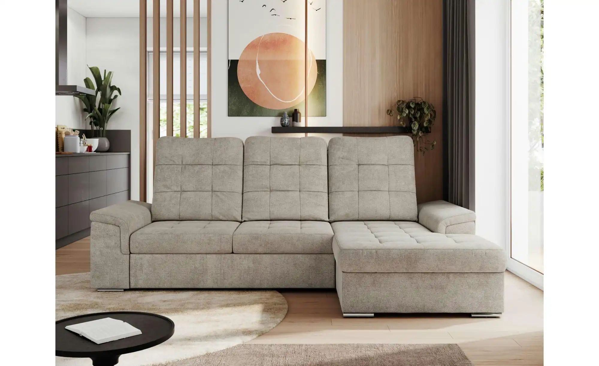 Ecksofa mit Schlaffunktion Madrito ¦ beige ¦ Maße (cm): B: 256 H: 89 Polste günstig online kaufen