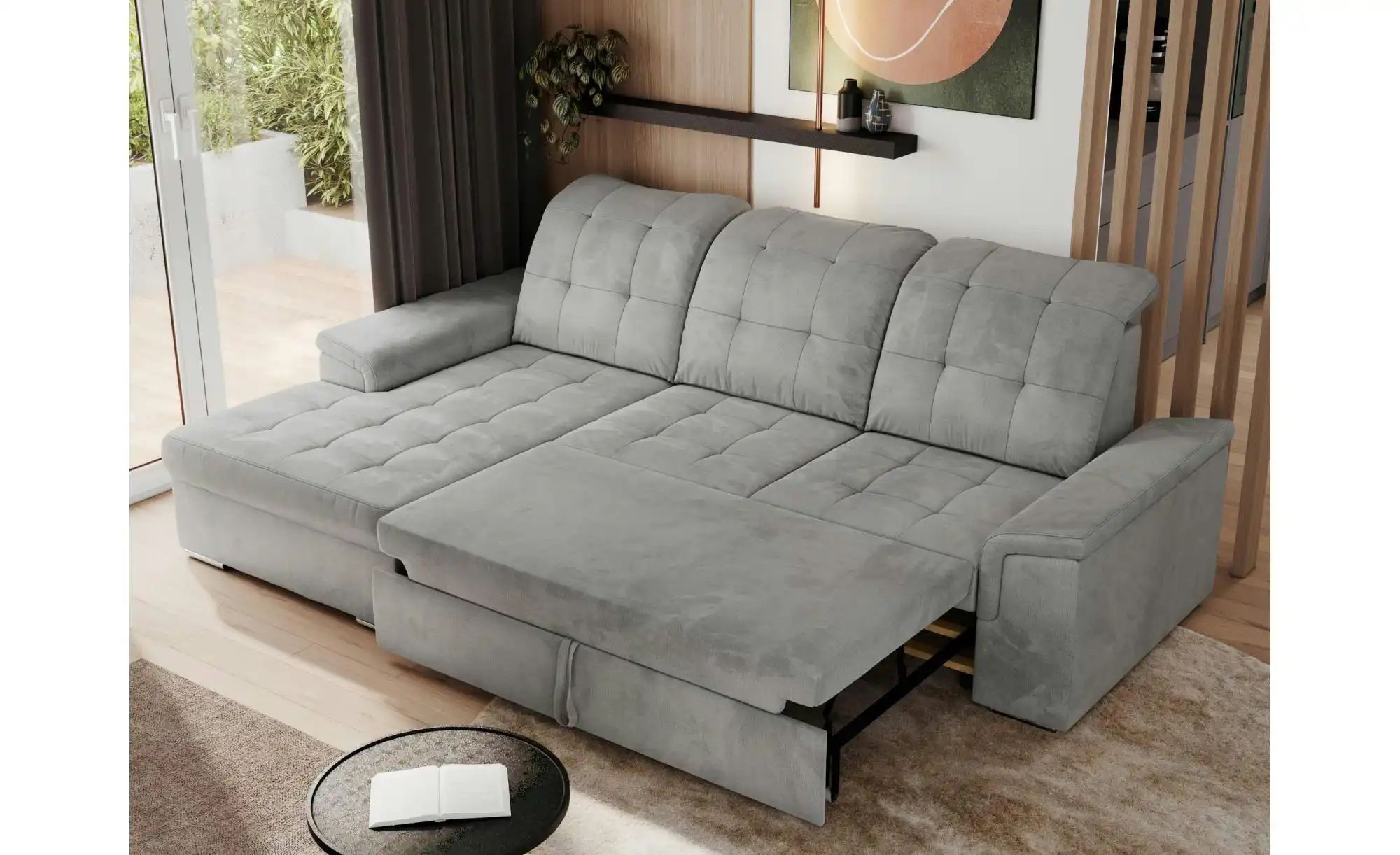 Ecksofa mit Schlaffunktion Madrito ¦ grau ¦ Maße (cm): B: 256 H: 89 Polster günstig online kaufen