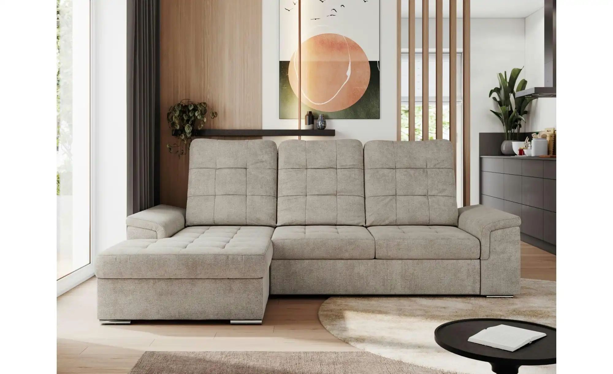 Ecksofa mit Schlaffunktion Madrito ¦ beige ¦ Maße (cm): B: 256 H: 89 Polste günstig online kaufen