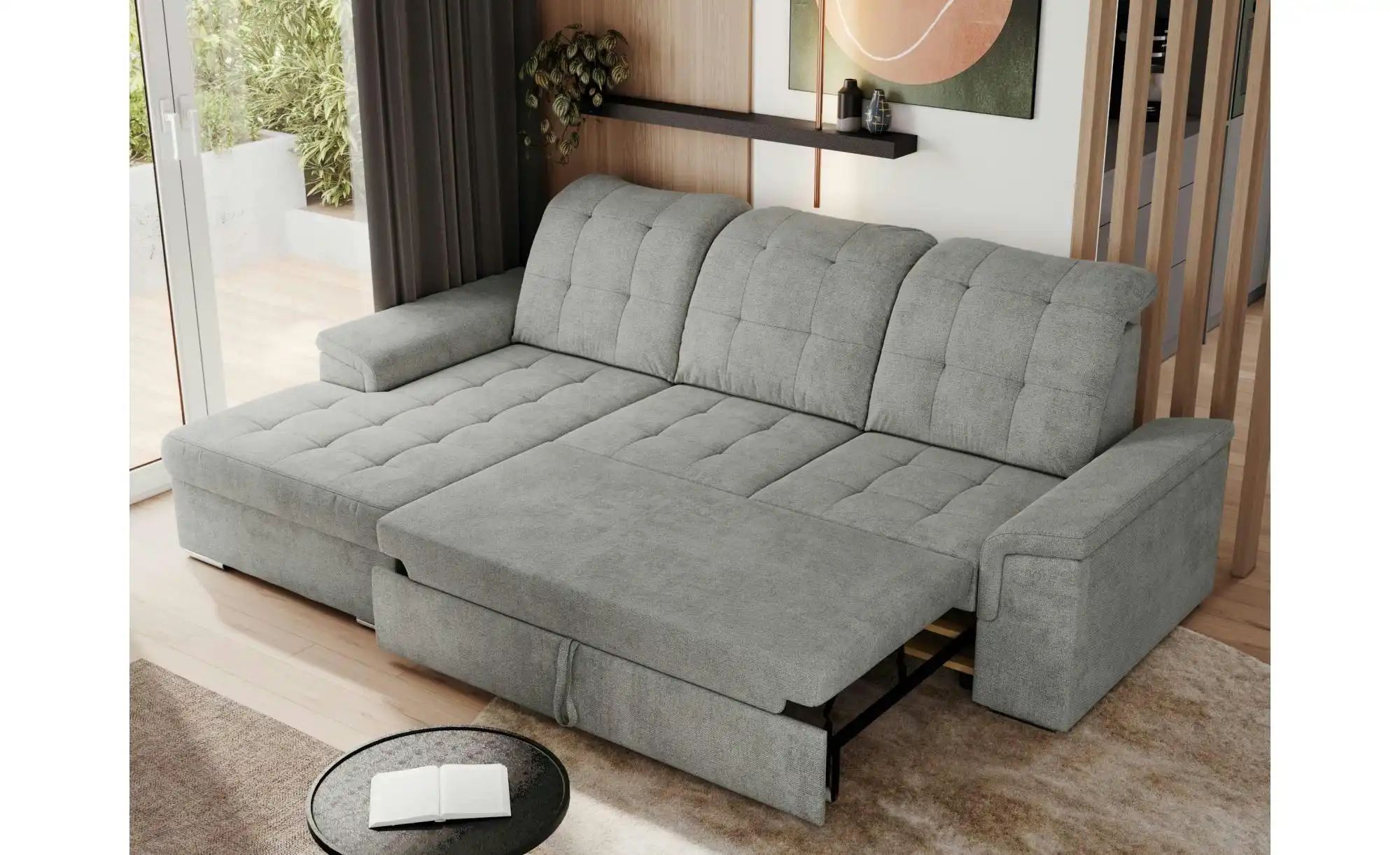 Thumbnail - Ecksofa mit Schlaffunktion Madrito ¦ grau ¦ Maße (cm): B: 256 H: 89 Polstermöbel > Sofas > Ecksofas - Höffner