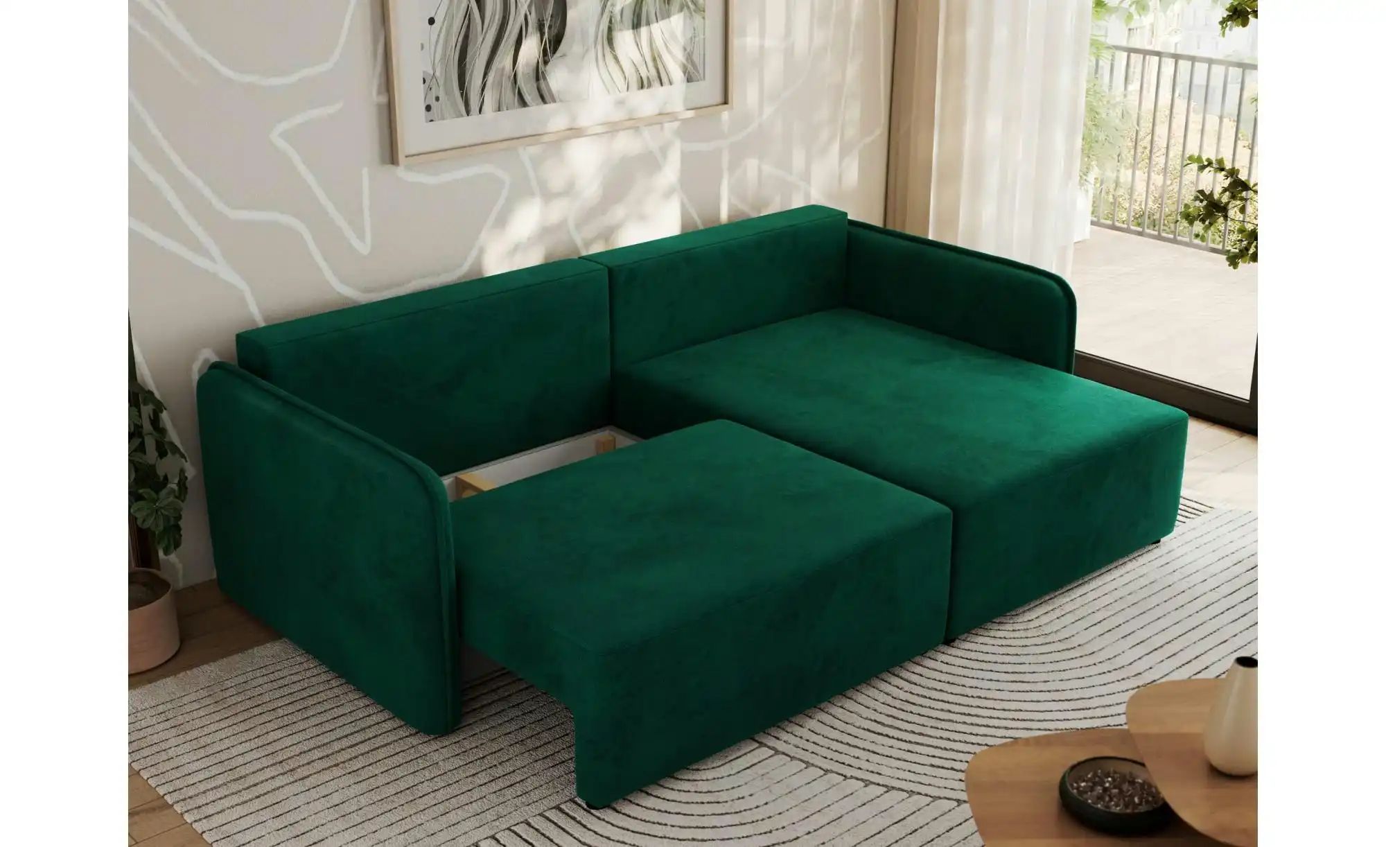 Thumbnail - Ecksofa mit Schlaffunktion Mesto ¦ grün ¦ Maße (cm): B: 227 H: 93 Polstermöbel > Sofas > Ecksofas - Höffner