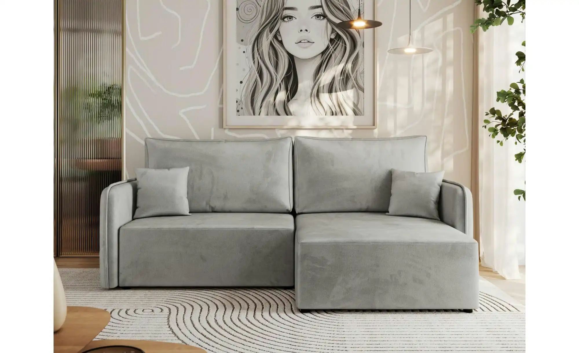 Ecksofa mit Schlaffunktion Mesto ¦ grau ¦ Maße (cm): B: 227 H: 93 Polstermö günstig online kaufen