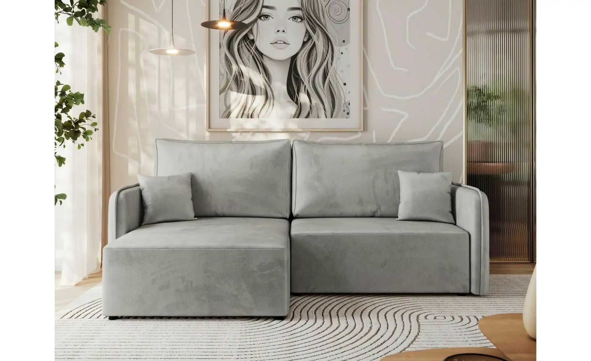 Ecksofa mit Schlaffunktion Mesto ¦ grau ¦ Maße (cm): B: 227 H: 93 Polstermö günstig online kaufen