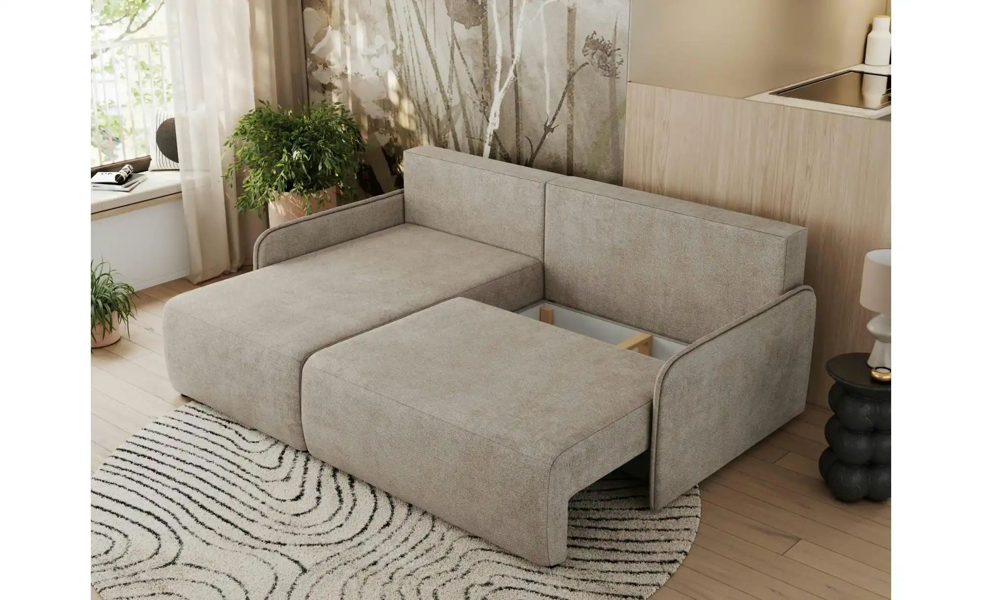Thumbnail - Ecksofa mit Schlaffunktion Arpa ¦ beige ¦ Maße (cm): B: 198 H: 93 Polstermöbel > Sofas > Ecksofas - Höffner