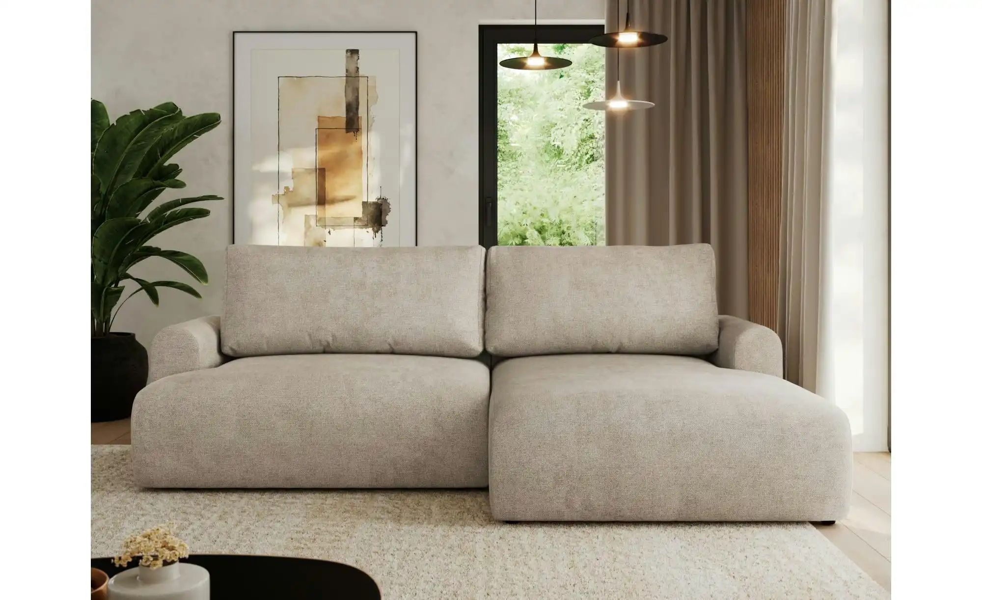 Ecksofa mit Schlaffunktion Tono ¦ beige ¦ Maße (cm): B: 260 H: 95 Polstermö günstig online kaufen