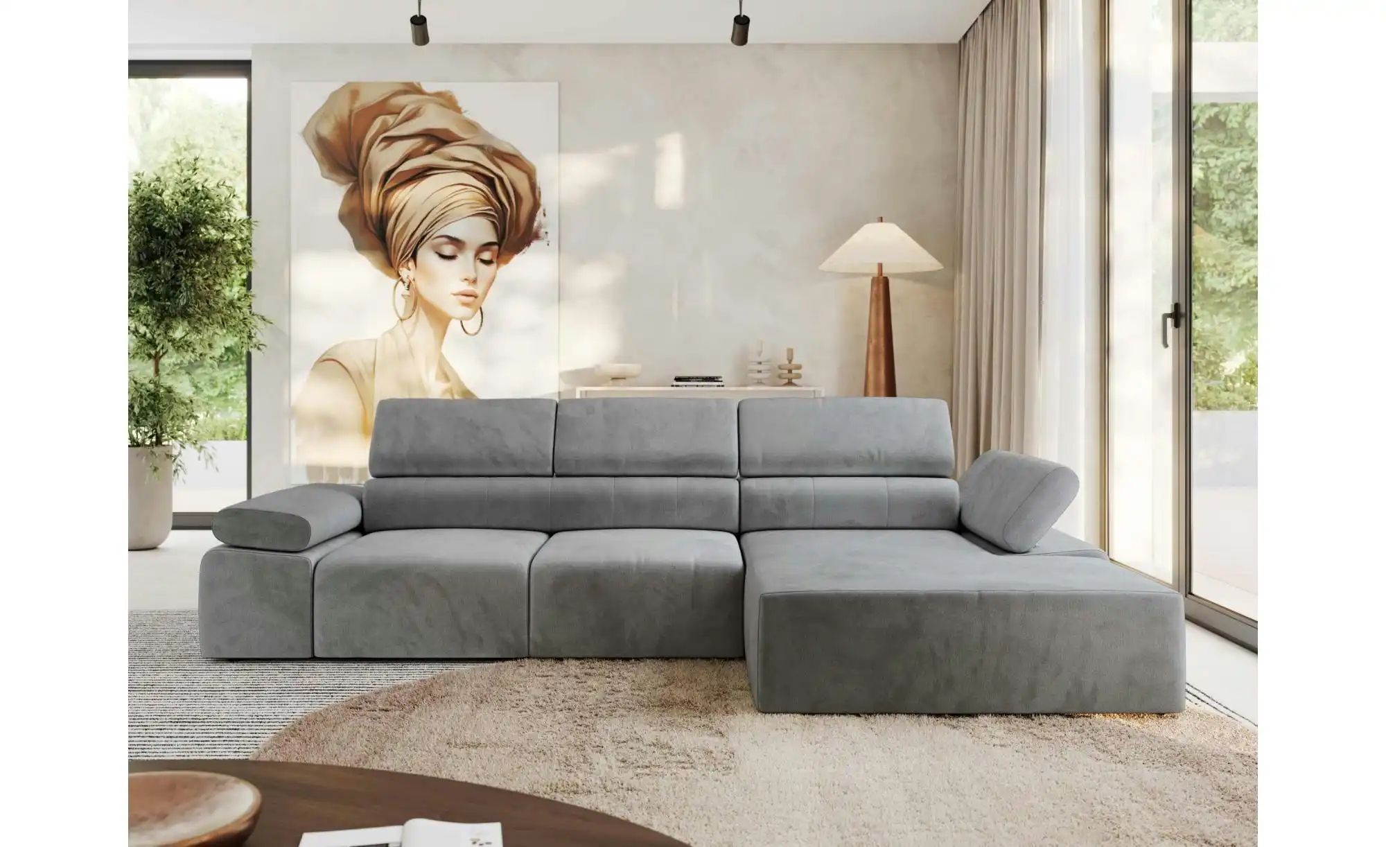 Thumbnail - Ecksofa mit Sitzvorzug Rilasso ¦ grau ¦ Maße (cm): B: 296 H: 66 Polstermöbel > Sofas > Ecksofas - Höffner