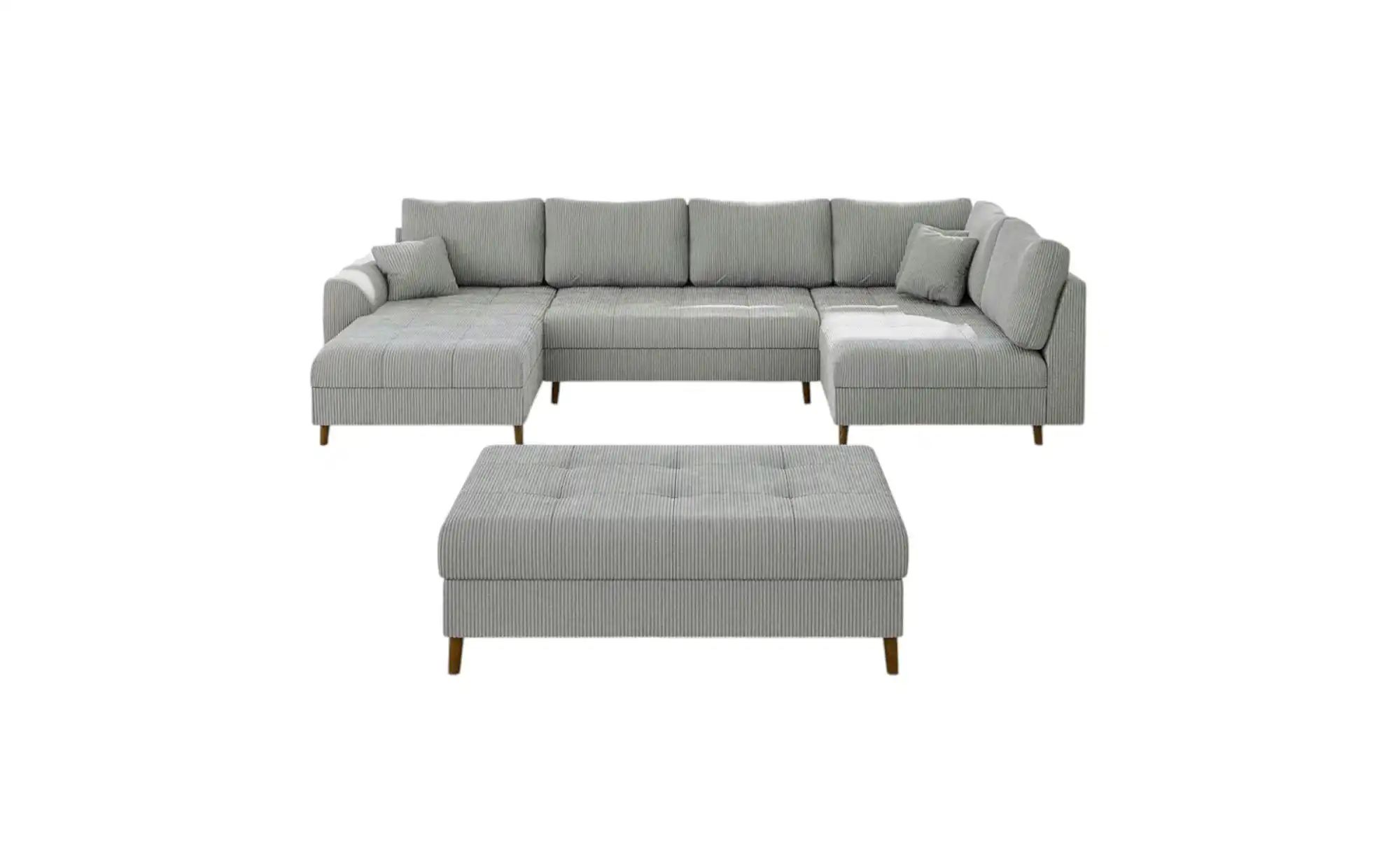 Wohnlandschaft mit Hocker  Maya ¦ grau ¦ Maße (cm): B: 310 H: 81 Polstermöb günstig online kaufen