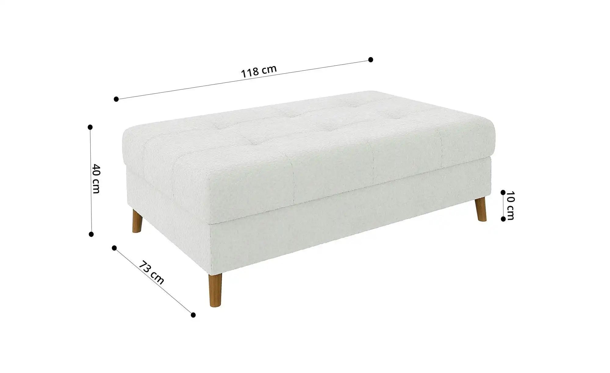 Thumbnail - Ecksofa mit Hocker  Lars ¦ weiß ¦ Maße (cm): B: 231 H: 81 Polstermöbel > Sofas > Ecksofas - Höffner