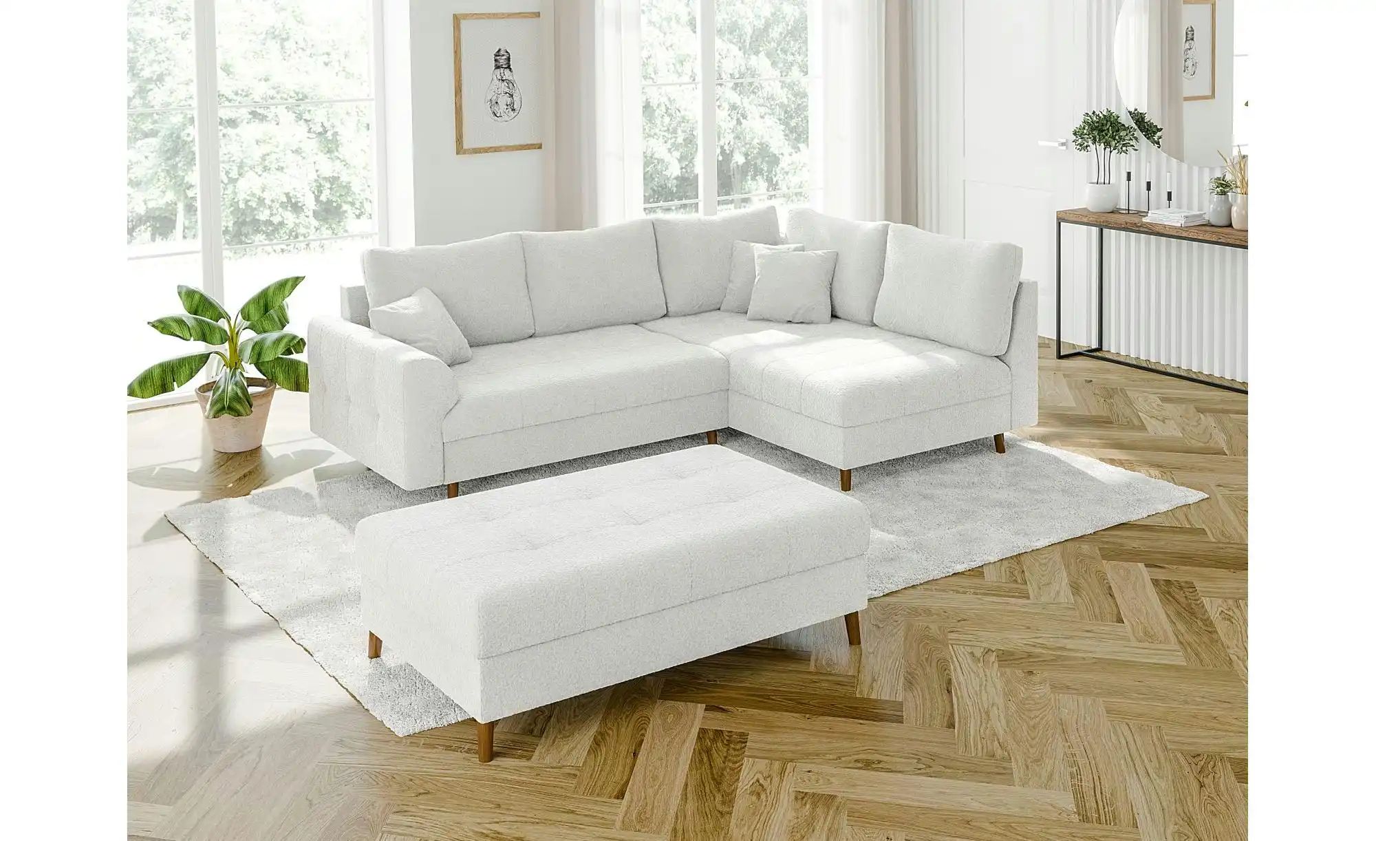 Thumbnail - Ecksofa mit Hocker  Lars ¦ weiß ¦ Maße (cm): B: 231 H: 81 Polstermöbel > Sofas > Ecksofas - Höffner