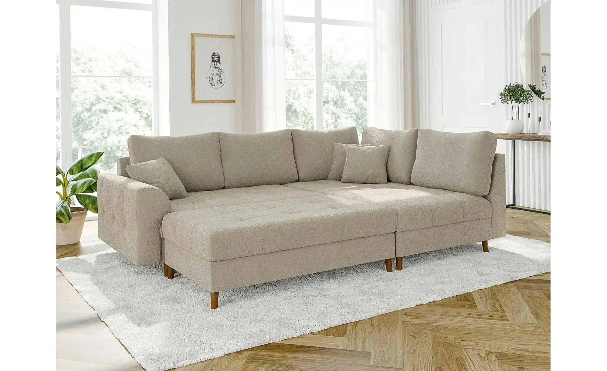 Ecksofa mit Hocker  Lars ¦ beige ¦ Maße (cm): B: 231 H: 81 Polstermöbel > S günstig online kaufen
