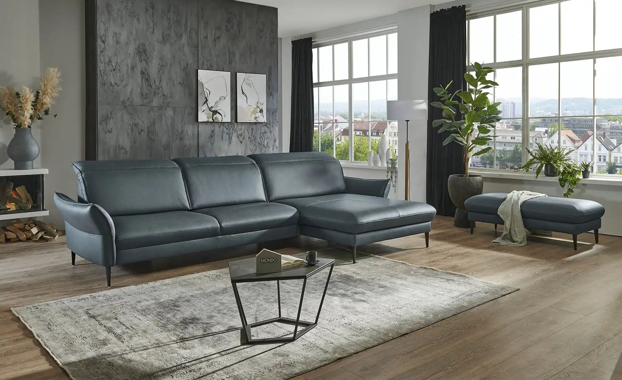 Thumbnail - MONDO Ecksofa  Mirum ¦ blau ¦ Maße (cm): B: 337 H: 88 T: 180.0 Polstermöbel > Sofas > Ecksofas - Höffner