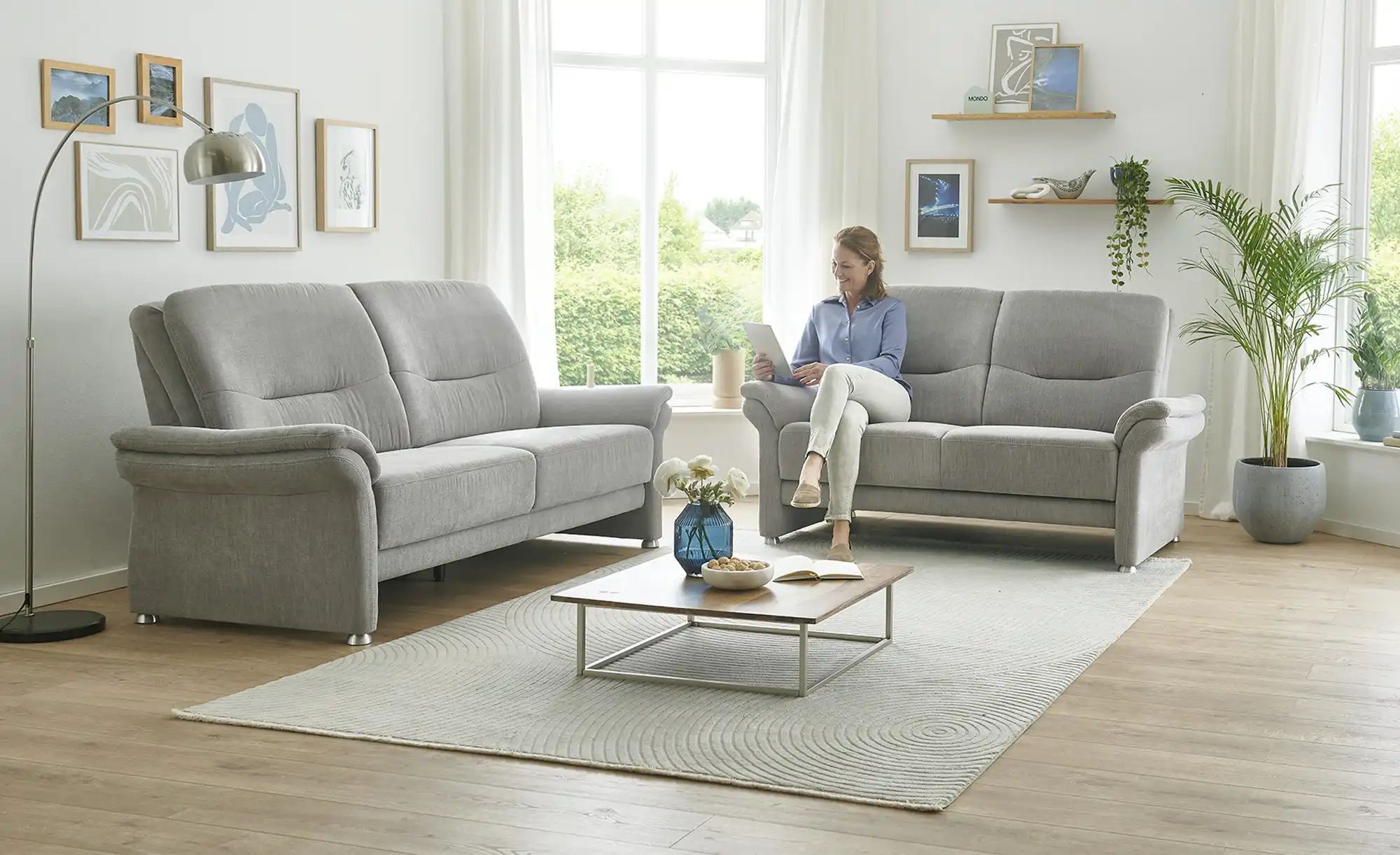 Thumbnail - MONDO Einzelsofa Recita ¦ grau ¦ Maße (cm): B: 200 H: 100 T: 89.0 Polstermöbel > Sofas > 3-Sitzer - Höffner