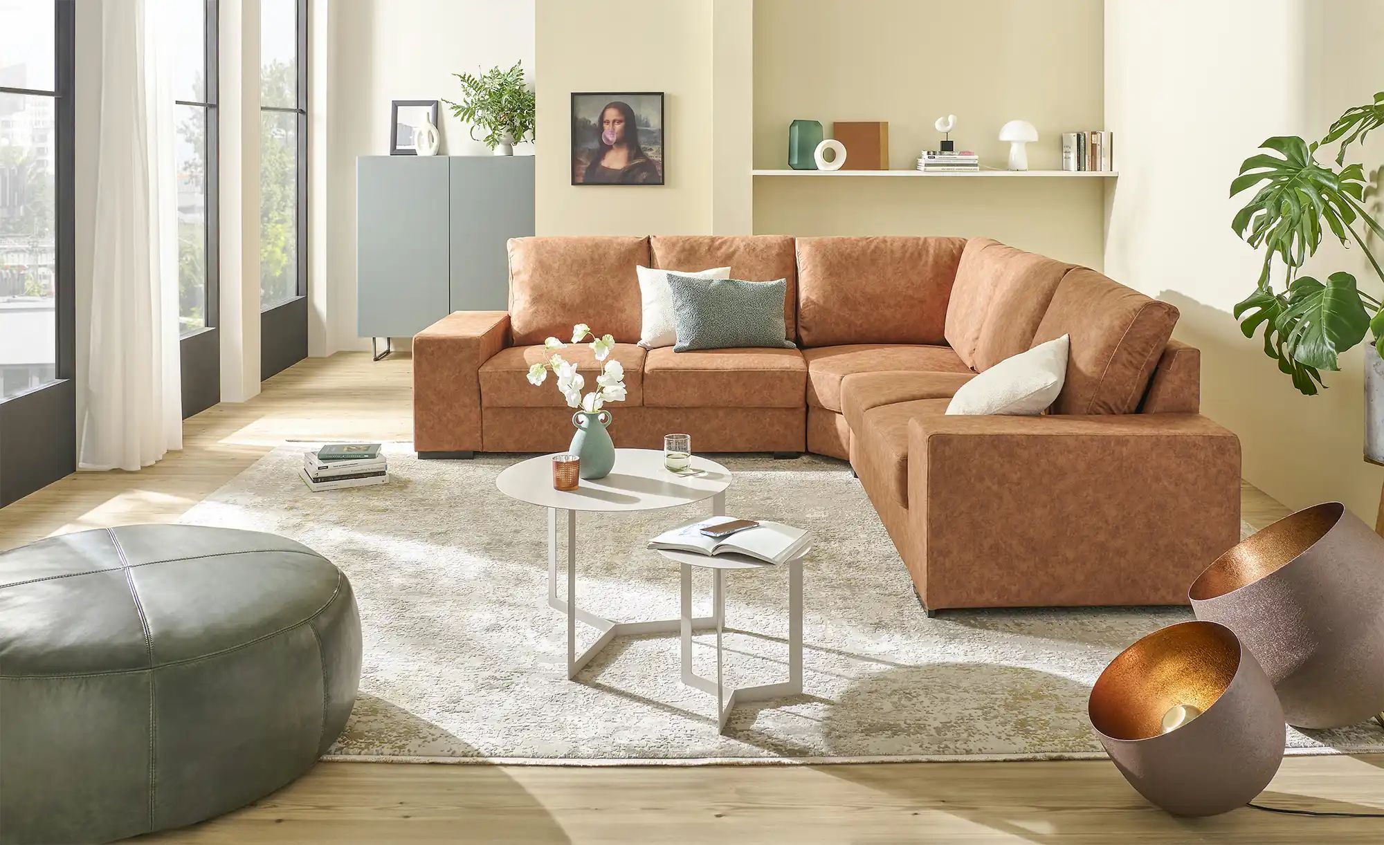 Ecksofa in Lederoptik Reneé ¦ braun ¦ Maße (cm): B: 280 H: 90 T: 280.0 Pols günstig online kaufen