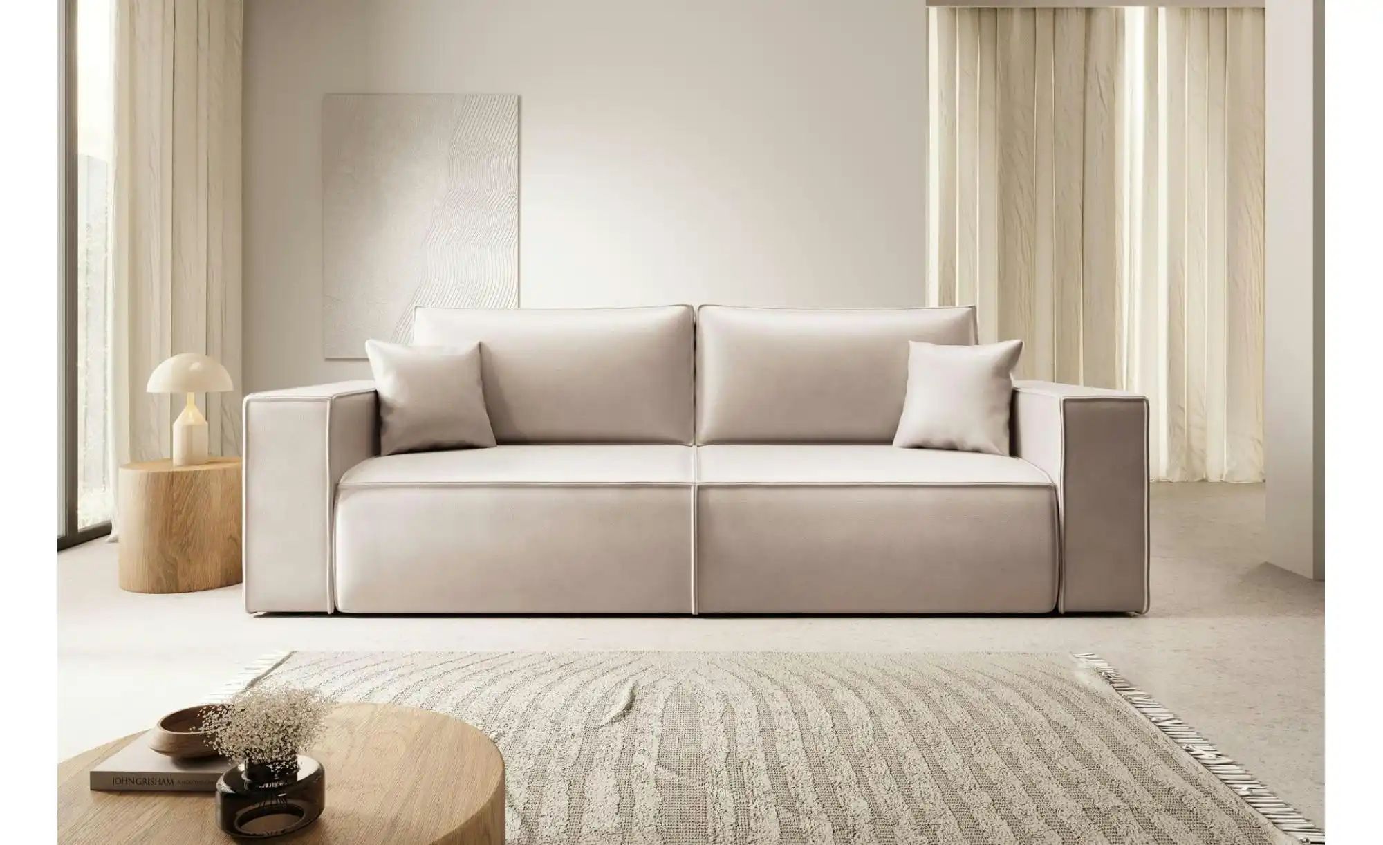 Thumbnail - Selsey Schlafsofa Farese Cuero ¦ beige ¦ Maße (cm): B: 257 H: 86 Polstermöbel > Sofas > 3-Sitzer - Höffner