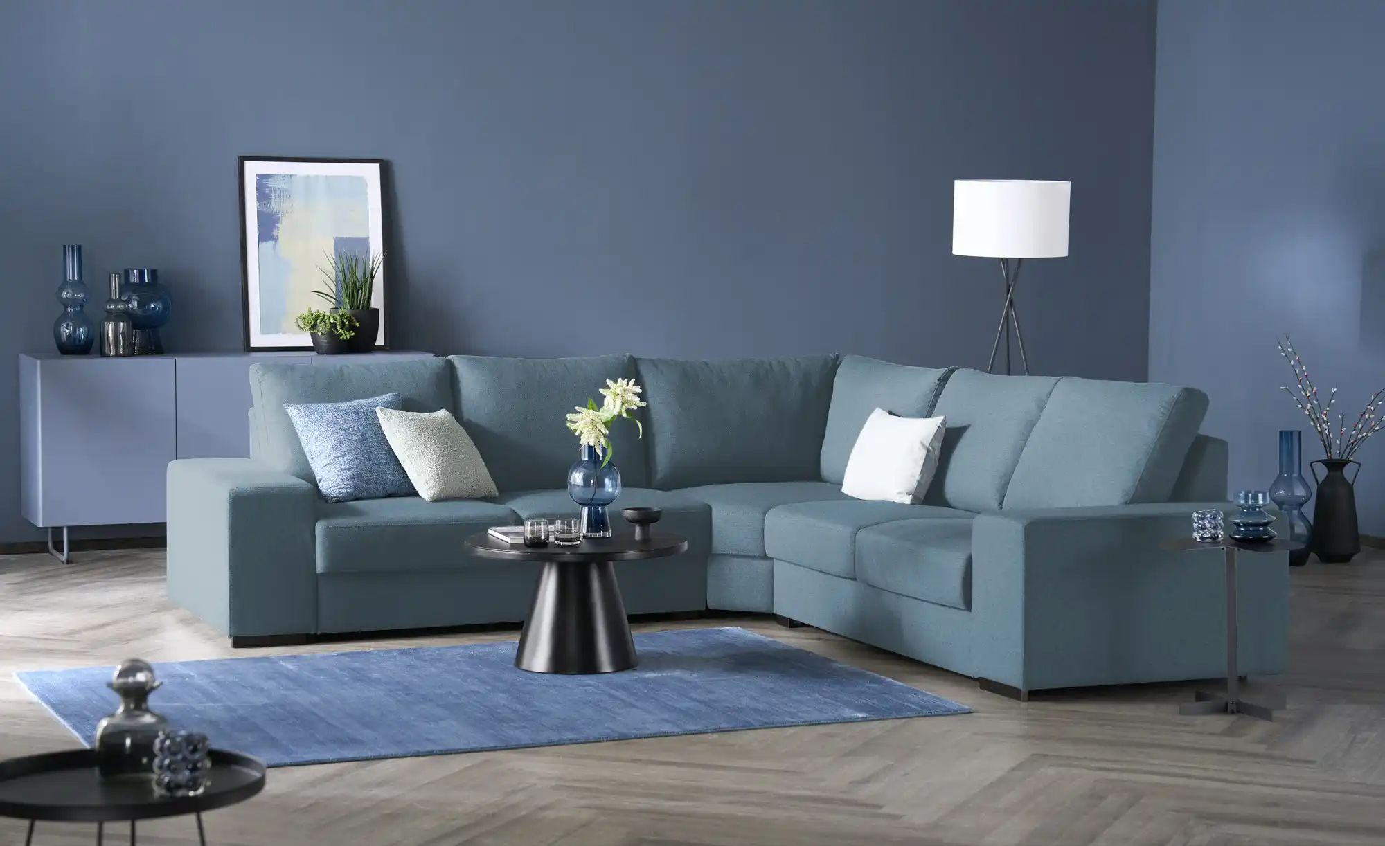 Thumbnail - Ecksofa  Reneé ¦ blau ¦ Maße (cm): B: 280 H: 90 T: 280.0 Polstermöbel > Sofas > Ecksofas - Höffner