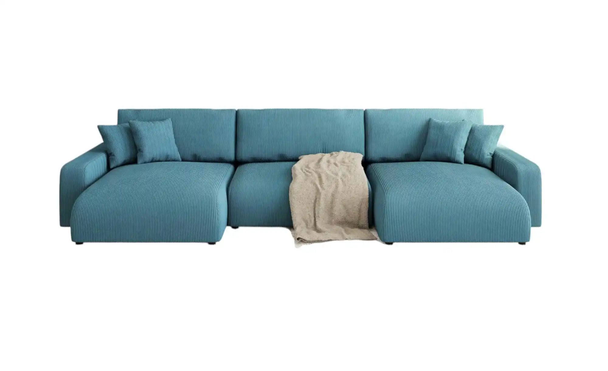 S-STYLE Wohnlandschaft  Emma ¦ türkis/petrol ¦ Maße (cm): B: 332 H: 78 Pols günstig online kaufen