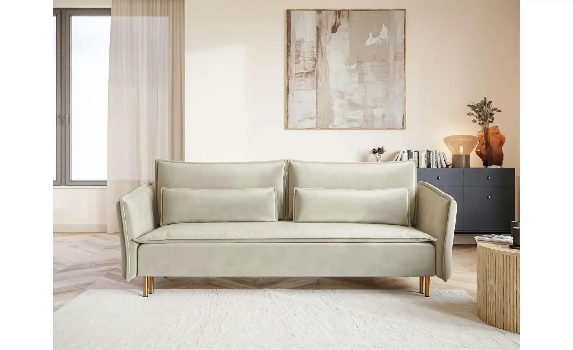 Selsey Schlafsofa  Ummo ¦ beige ¦ Maße (cm): B: 230 H: 88 Polstermöbel > So günstig online kaufen