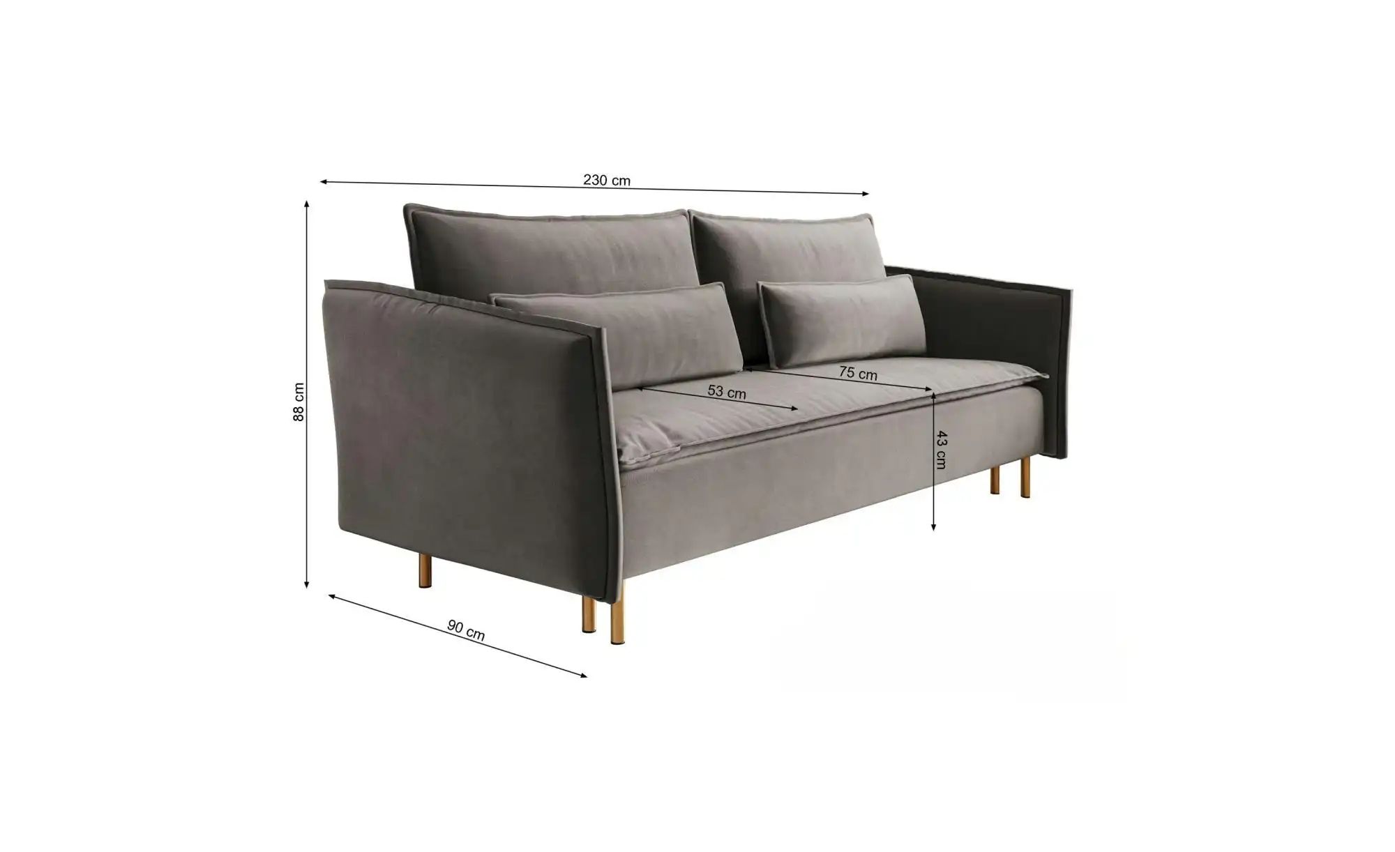 Thumbnail - Selsey Schlafsofa Ummo ¦ grün ¦ Maße (cm): B: 230 H: 88 Polstermöbel > Sofas > 3-Sitzer - Höffner
