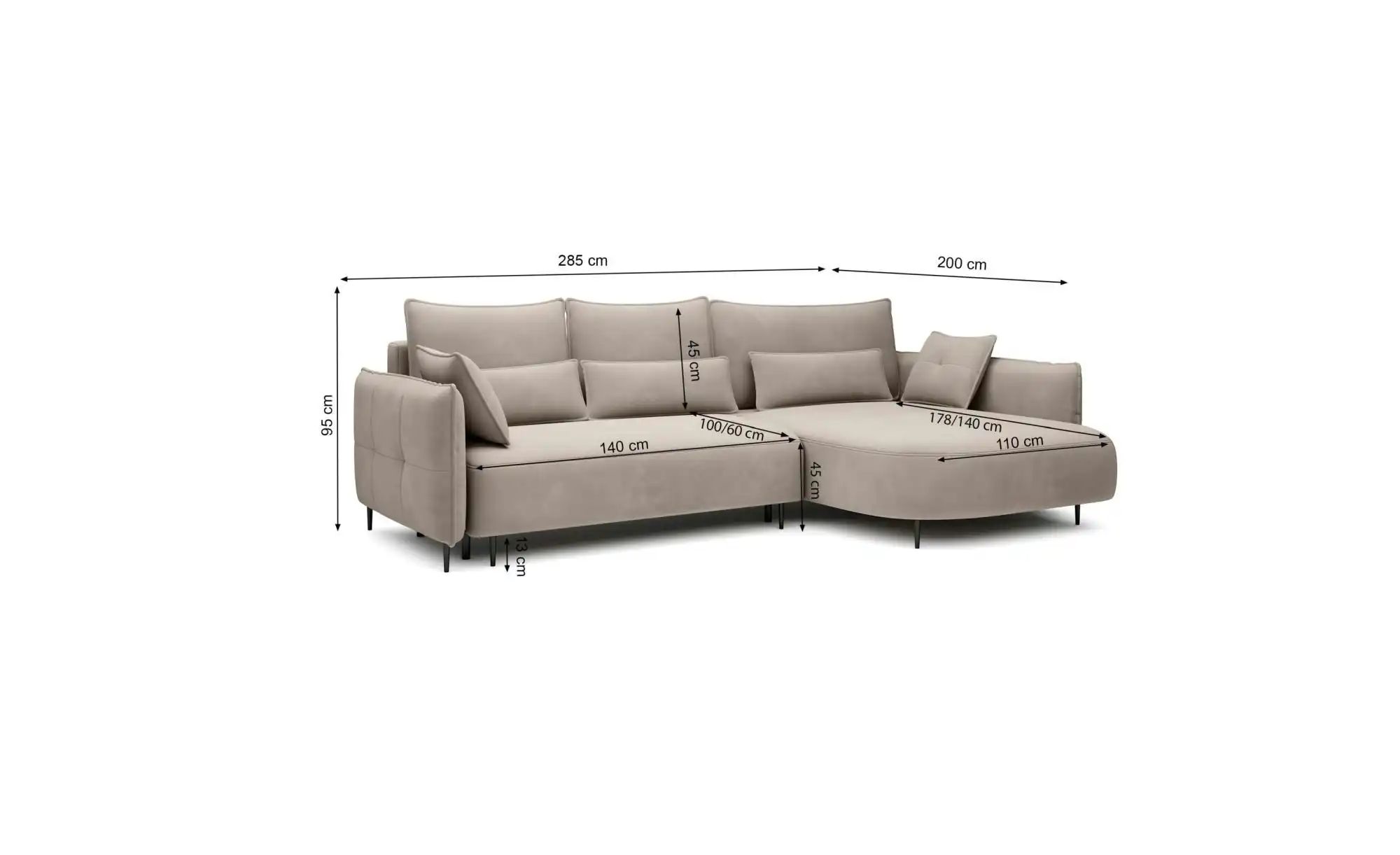Selsey Ecksofa Oblivio mit Schlaffunktion Oblivio ¦ grau ¦ Maße (cm): B: 28 günstig online kaufen
