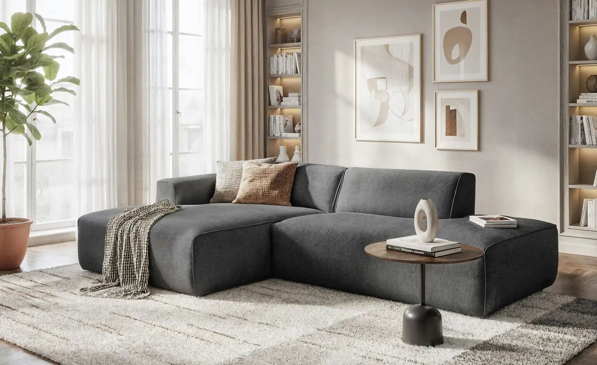 Thumbnail - SOHO Ecksofa  Enleen ¦ grau ¦ Maße (cm): B: 257 H: 71 T: 161.0 Polstermöbel > Sofas > Ecksofas - Höffner