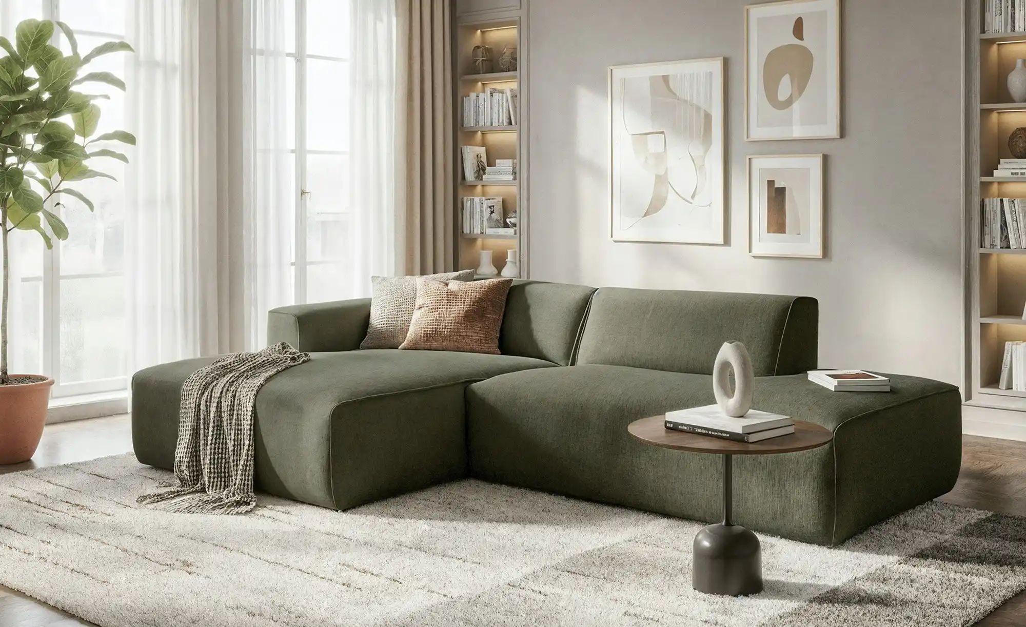 Thumbnail - SOHO Ecksofa  Enleen ¦ grün ¦ Maße (cm): B: 257 H: 71 T: 161.0 Polstermöbel > Sofas > Ecksofas - Höffner