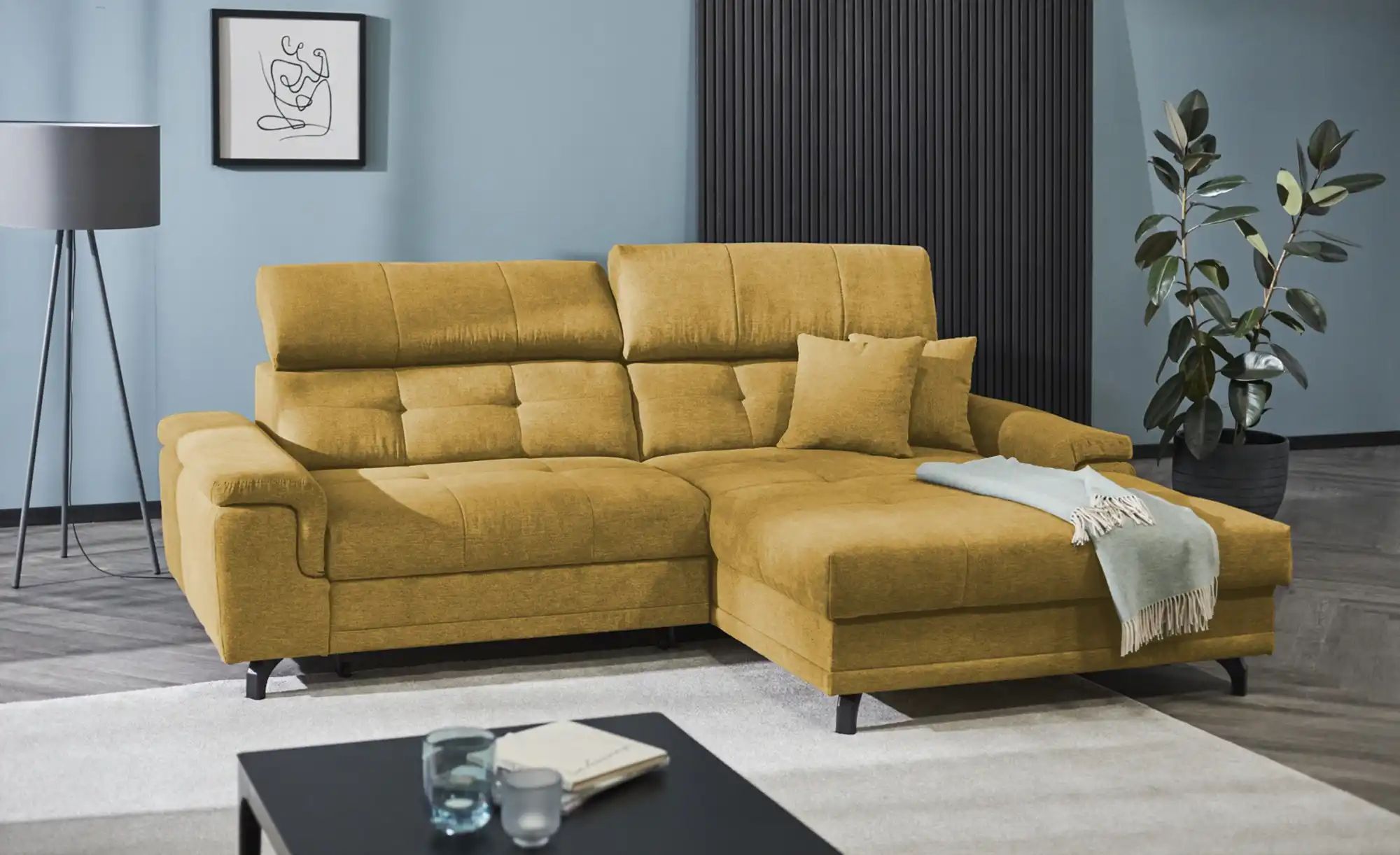 Ecksofa mit Schlaffunktion Frieda ¦ gelb ¦ Maße (cm): B: 265 H: 87 T: 180.0 günstig online kaufen