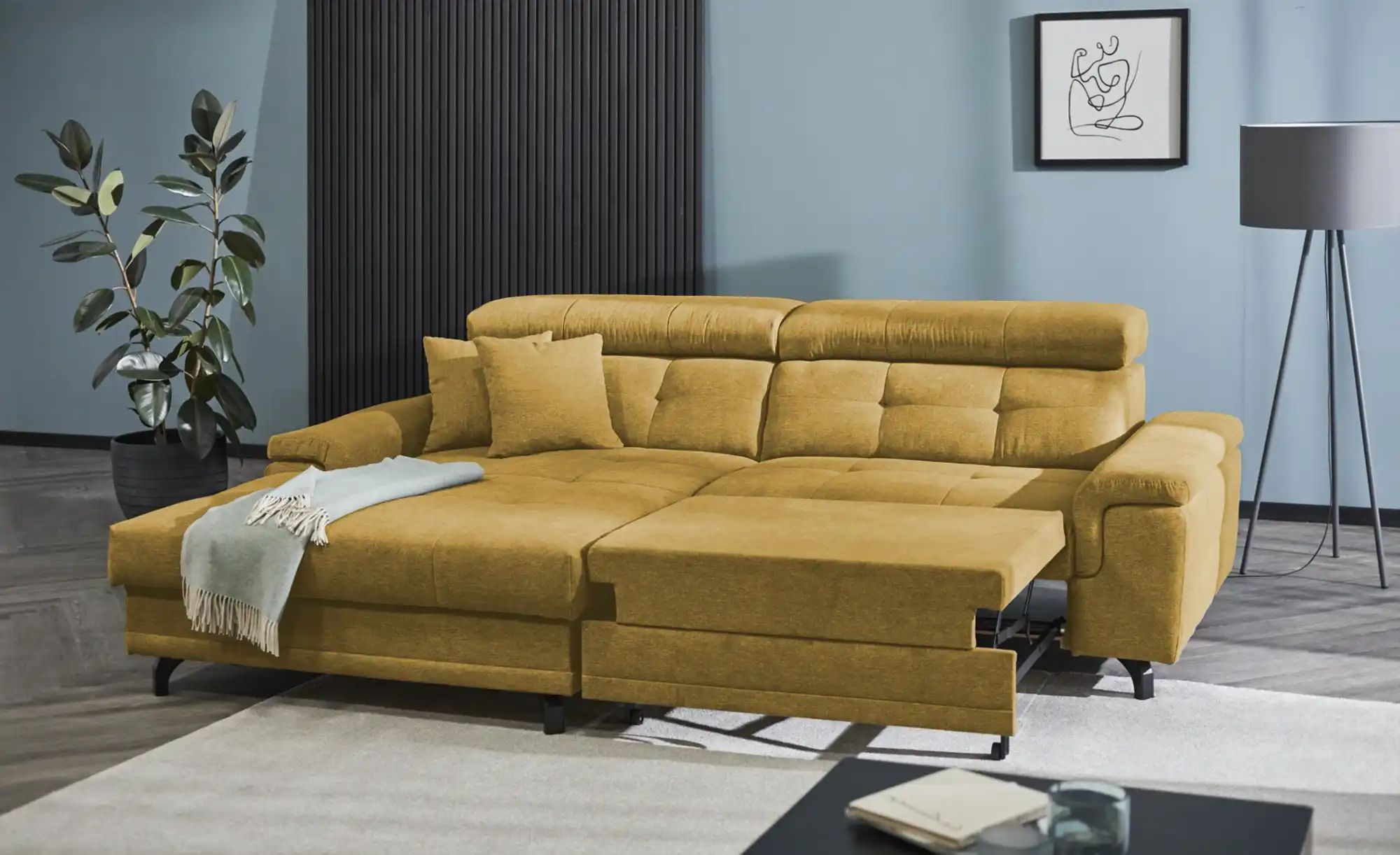 Ecksofa mit Schlaffunktion Frieda ¦ gelb ¦ Maße (cm): B: 265 H: 87 T: 180.0 günstig online kaufen