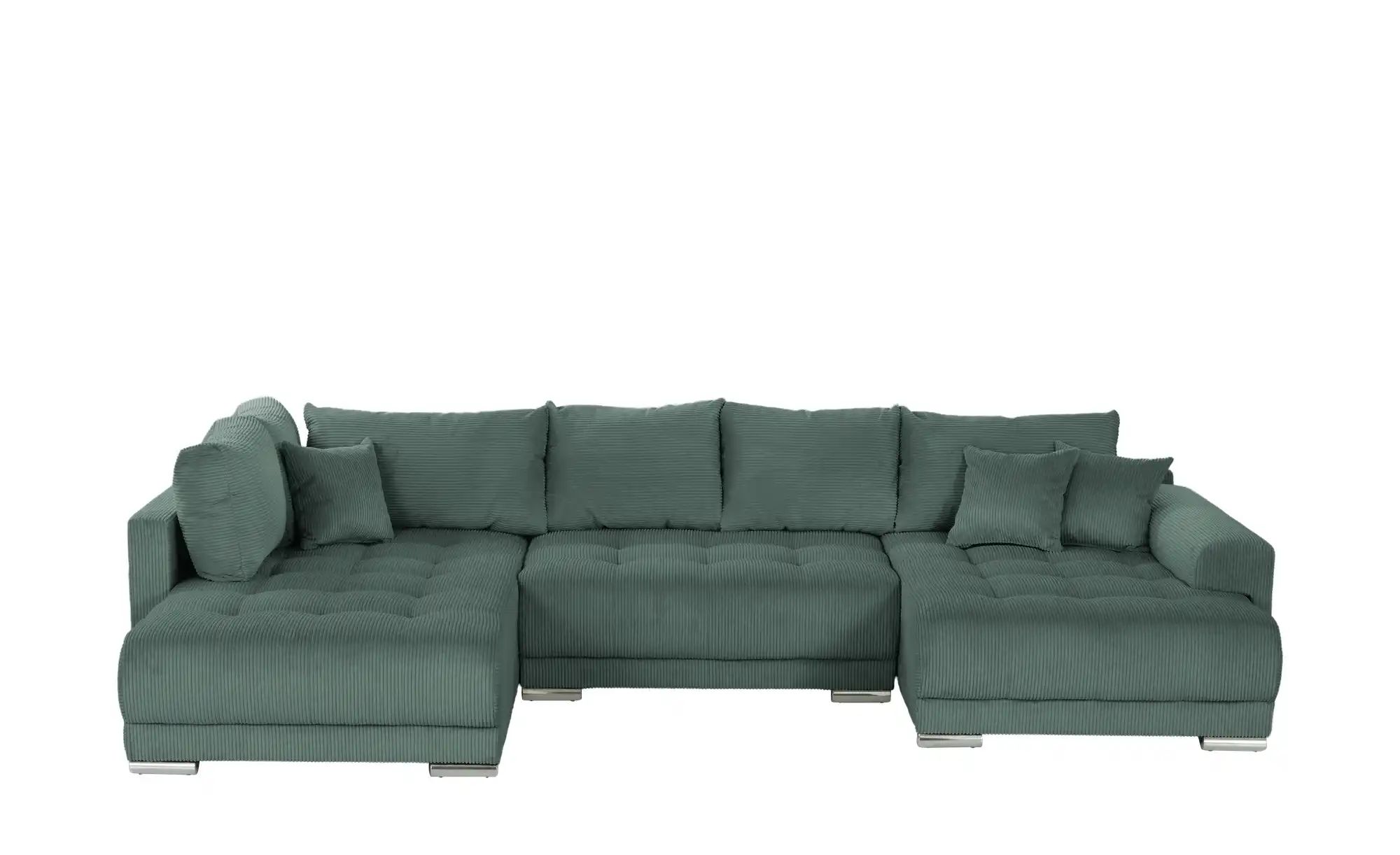 Wohnlandschaft mit Schlaffunktion Lemie ¦ grün ¦ Maße (cm): B: 356 H: 85 T: günstig online kaufen