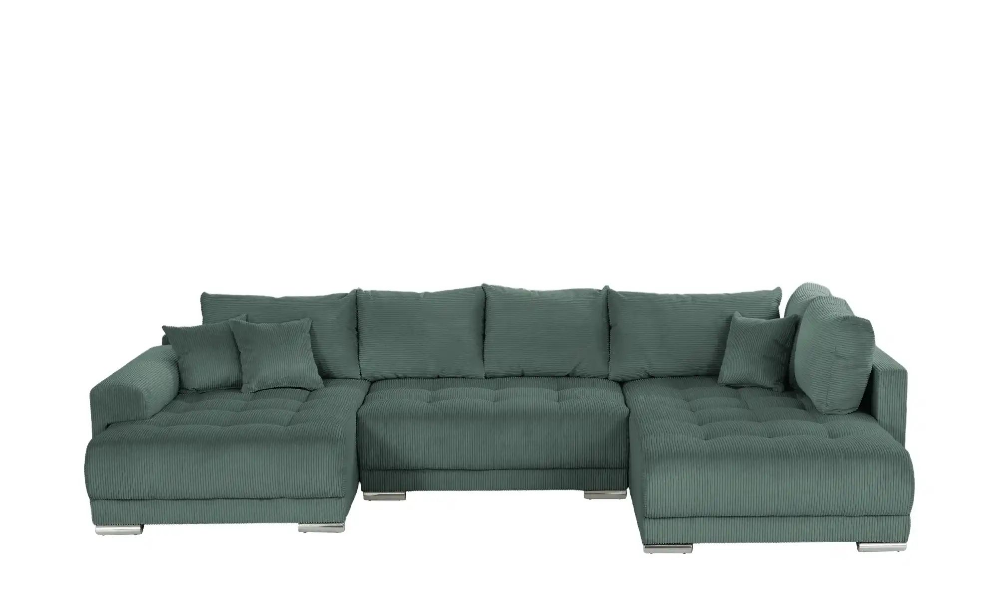 Wohnlandschaft mit Schlaffunktion Lemie ¦ grün ¦ Maße (cm): B: 356 H: 85 T: günstig online kaufen