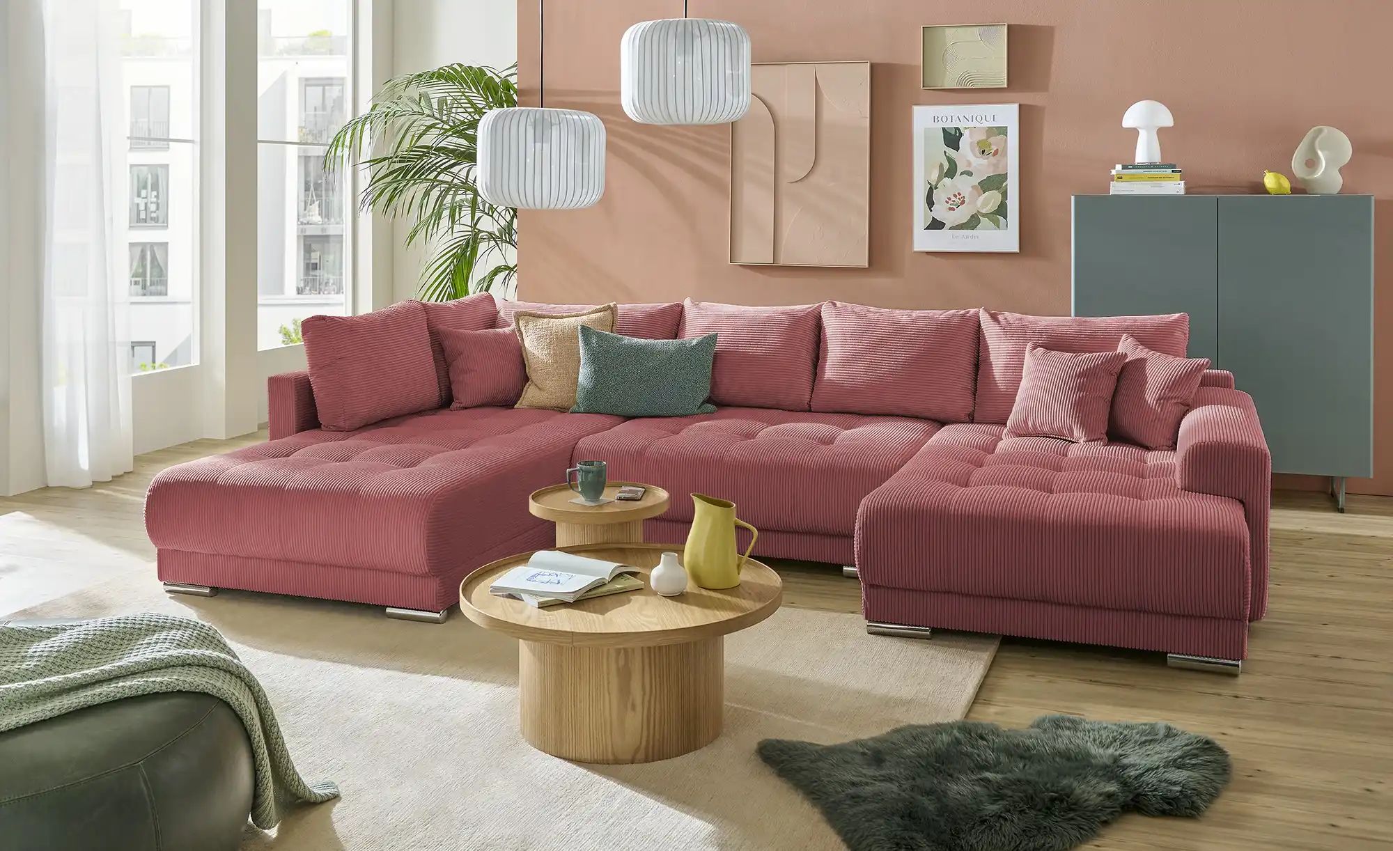 Thumbnail - Wohnlandschaft mit Schlaffunktion Lemie ¦ rot ¦ Maße (cm): B: 356 H: 85 T: 218.0 Polstermöbel > Sofas > Wohnlandschaften...