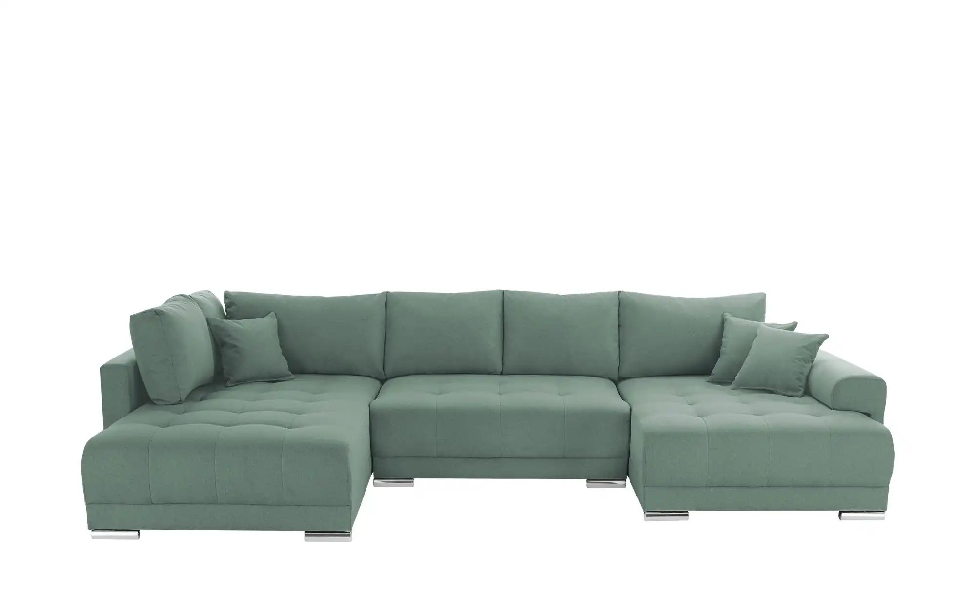 Wohnlandschaft mit Schlaffunktion Lemie ¦ grün ¦ Maße (cm): B: 356 H: 85 T: günstig online kaufen