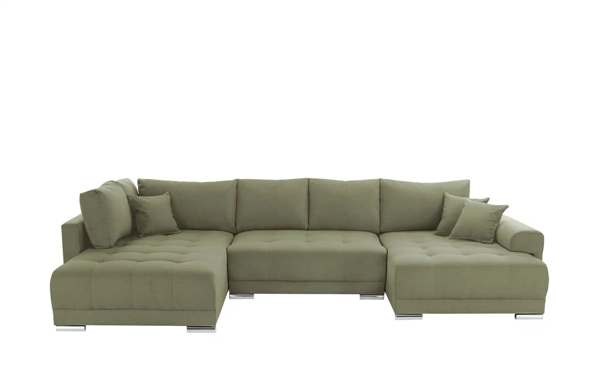 Wohnlandschaft mit Schlaffunktion Lemie ¦ grün ¦ Maße (cm): B: 356 H: 85 T: günstig online kaufen