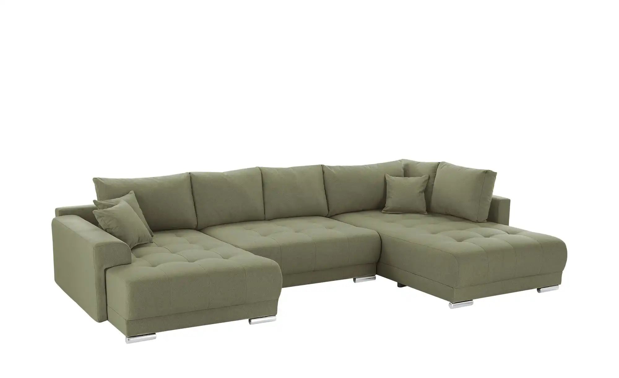 Wohnlandschaft mit Schlaffunktion Lemie ¦ grün ¦ Maße (cm): B: 356 H: 85 T: günstig online kaufen