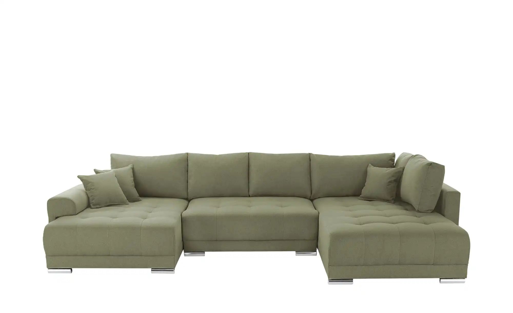 Wohnlandschaft mit Schlaffunktion Lemie ¦ grün ¦ Maße (cm): B: 356 H: 85 T: günstig online kaufen